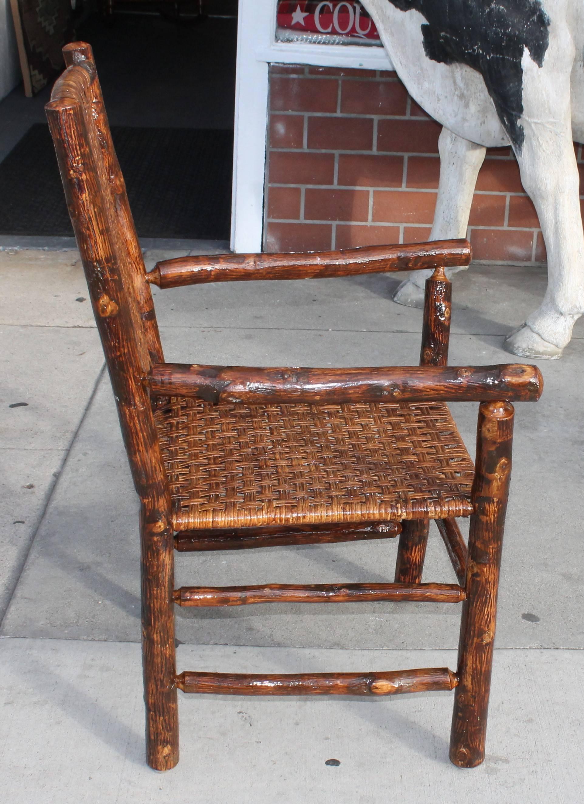 American Set of Six Rare Signed Old Hickory Armchairs
