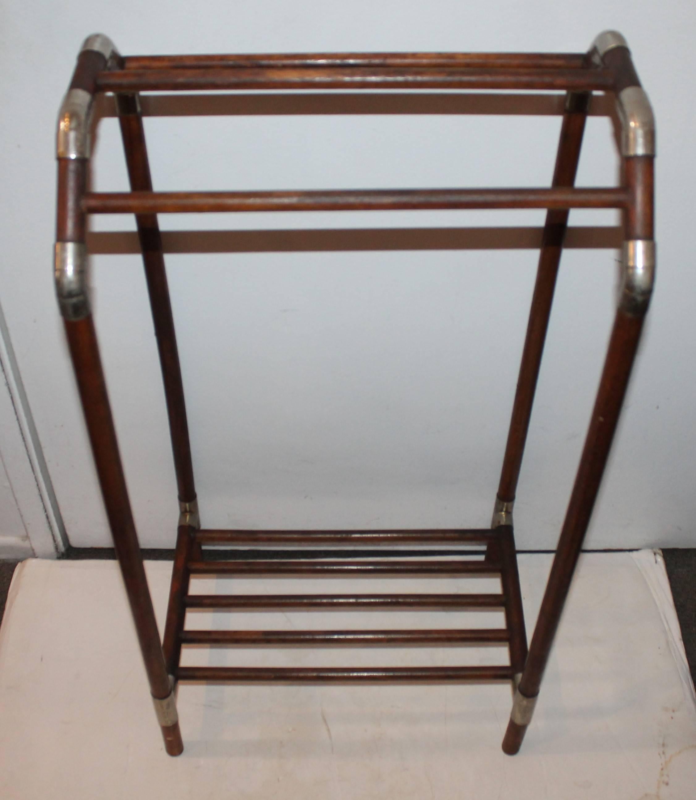 Hand-Crafted 19th Century Industrial Luggage Rack from a Train Station