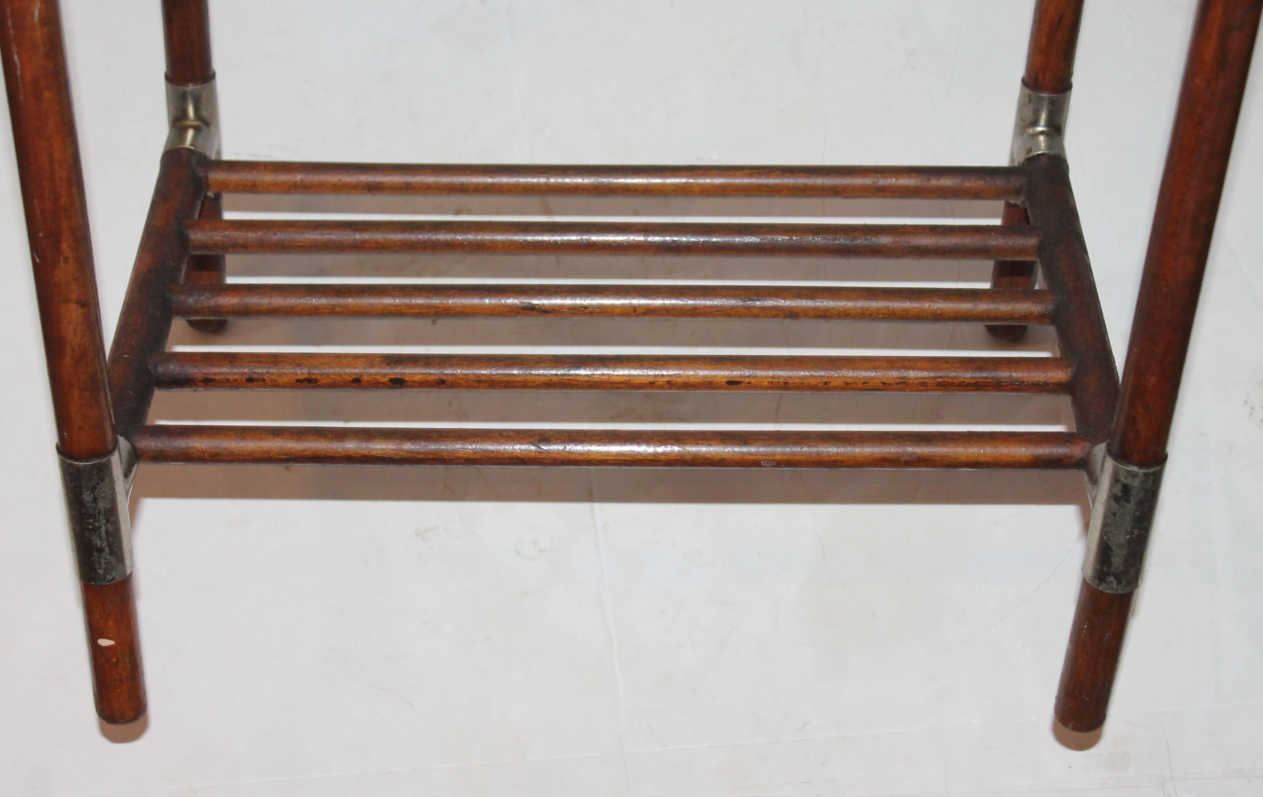 Hickory 19th Century Industrial Luggage Rack from a Train Station