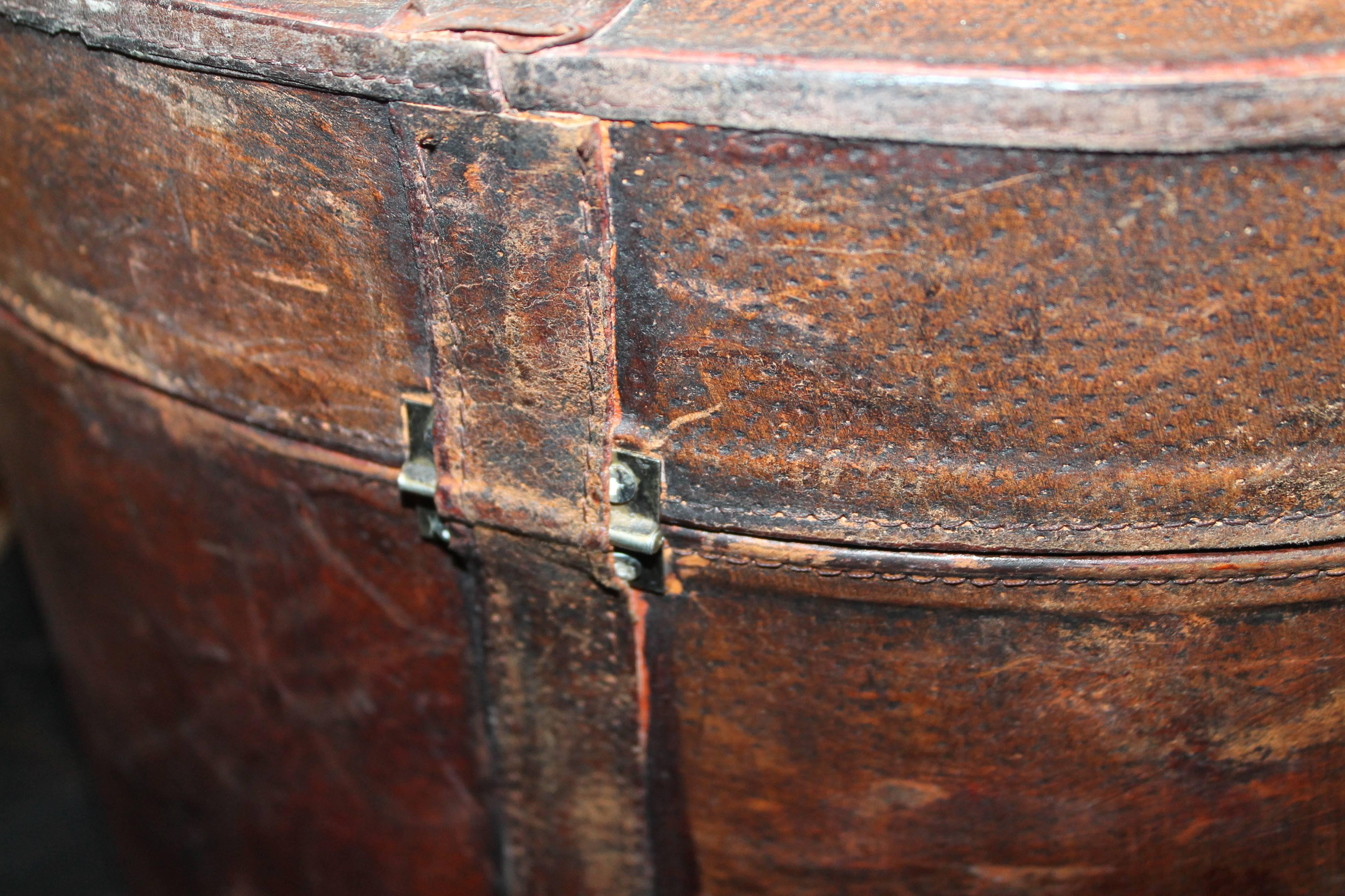 American Early Leather Hat Box