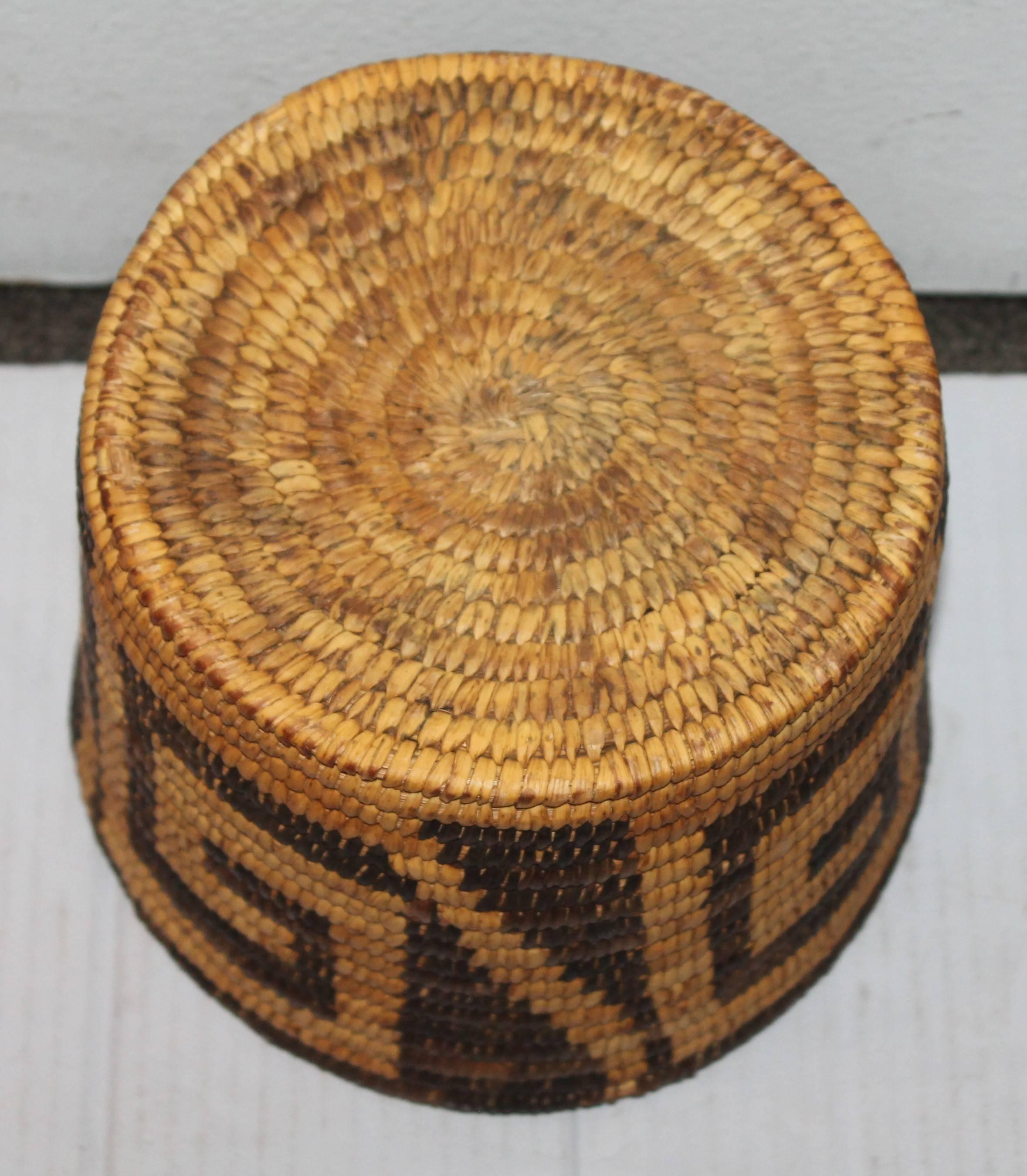 Adirondack 19th Century Geometric Papago Indian Basket