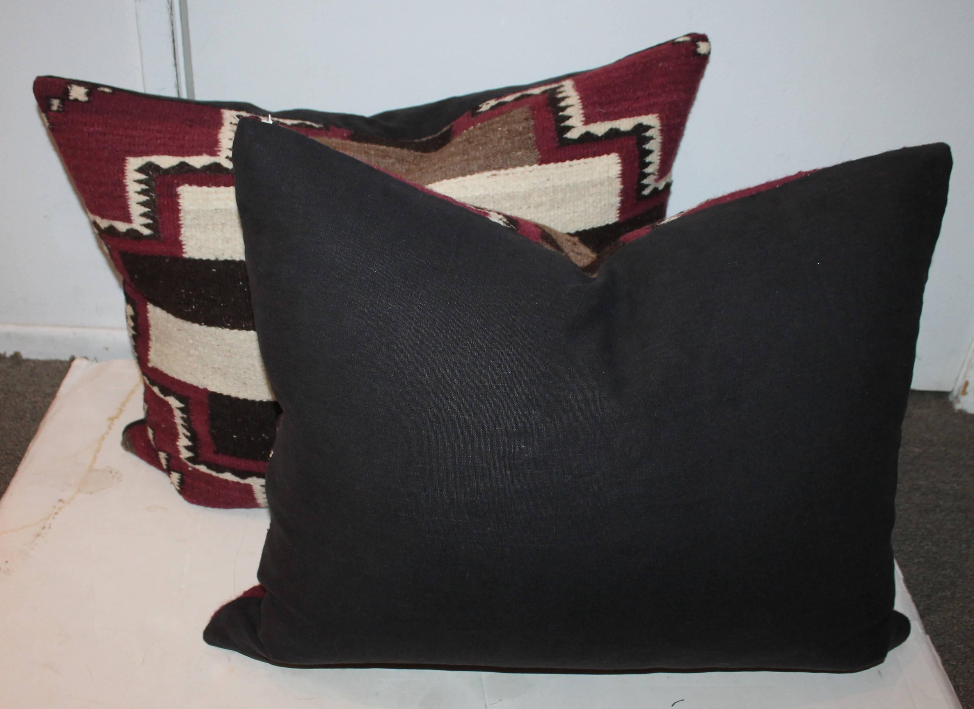 Pair of Navajo Weaving Bolster Pillows In Excellent Condition In Los Angeles, CA