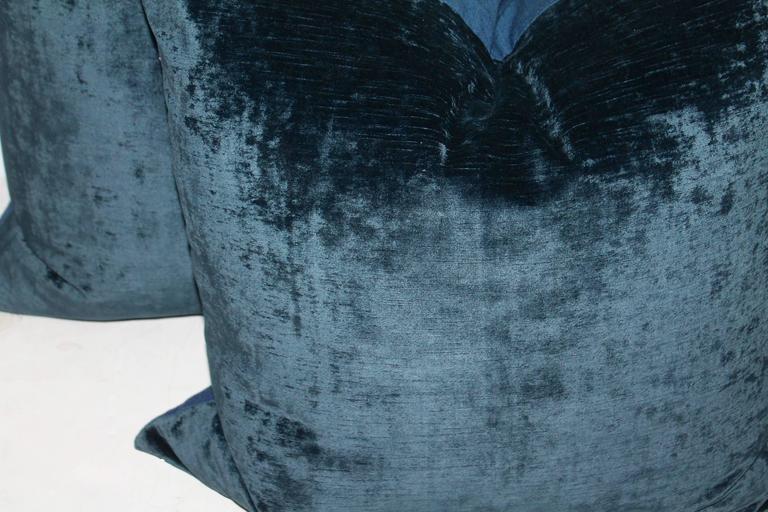 Indigo Blue Velvet Pillows at 1stdibs