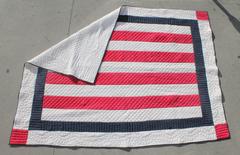 Patriotic Red, White and Blue Bars Quilt