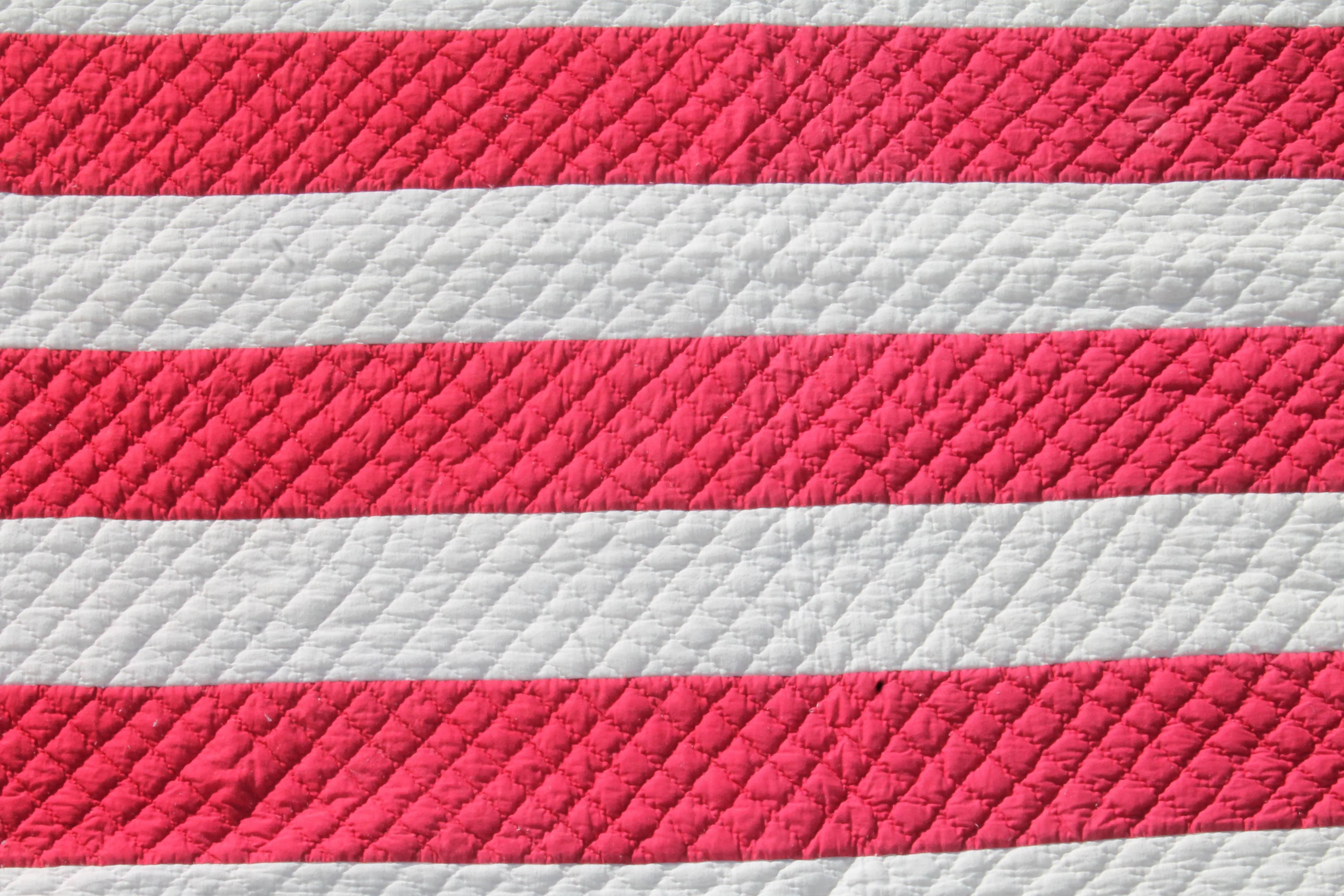 Country Patriotic Red, White and Blue Bars Quilt