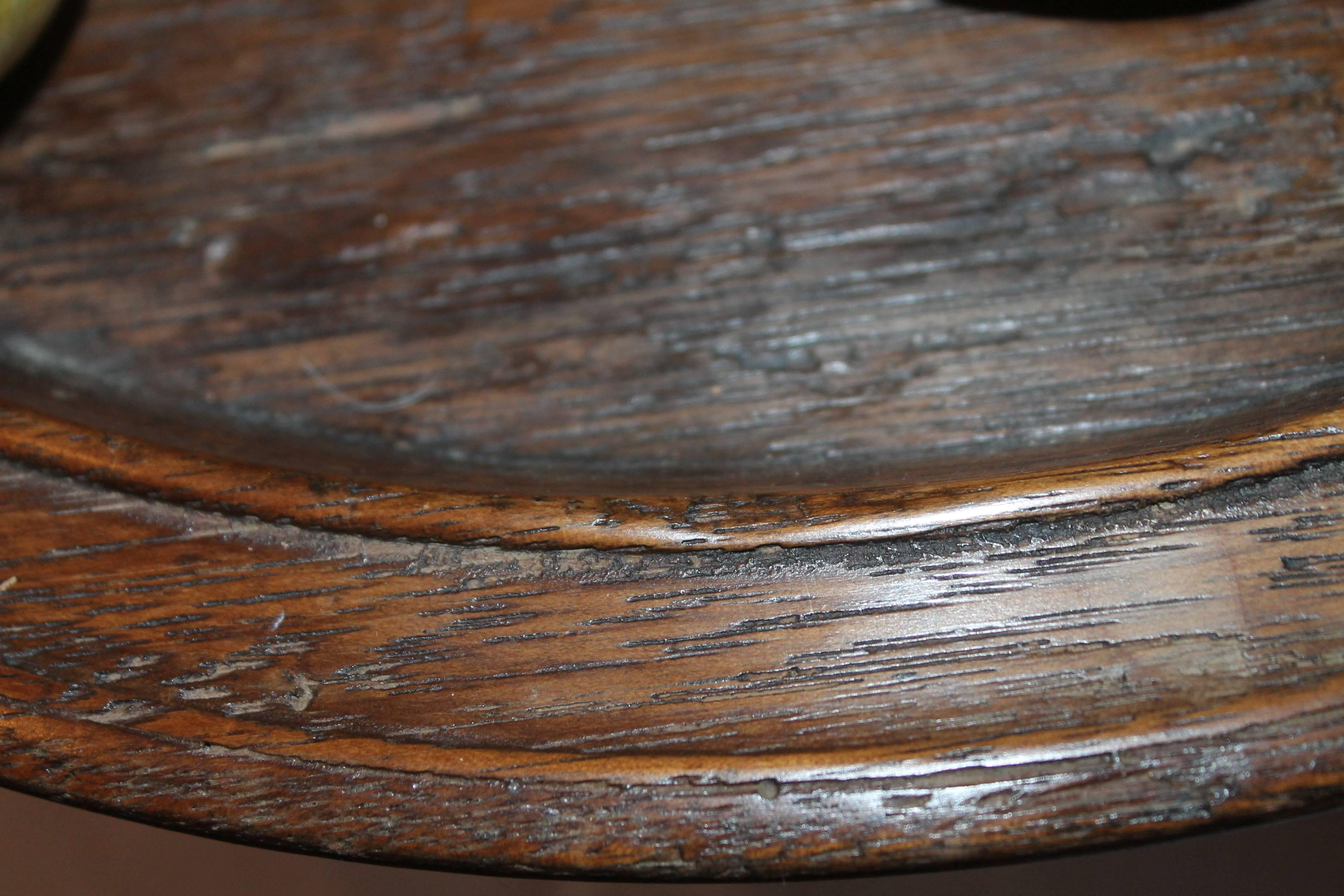 Hand-Carved Early 18th Century Wood Treen Pedestal