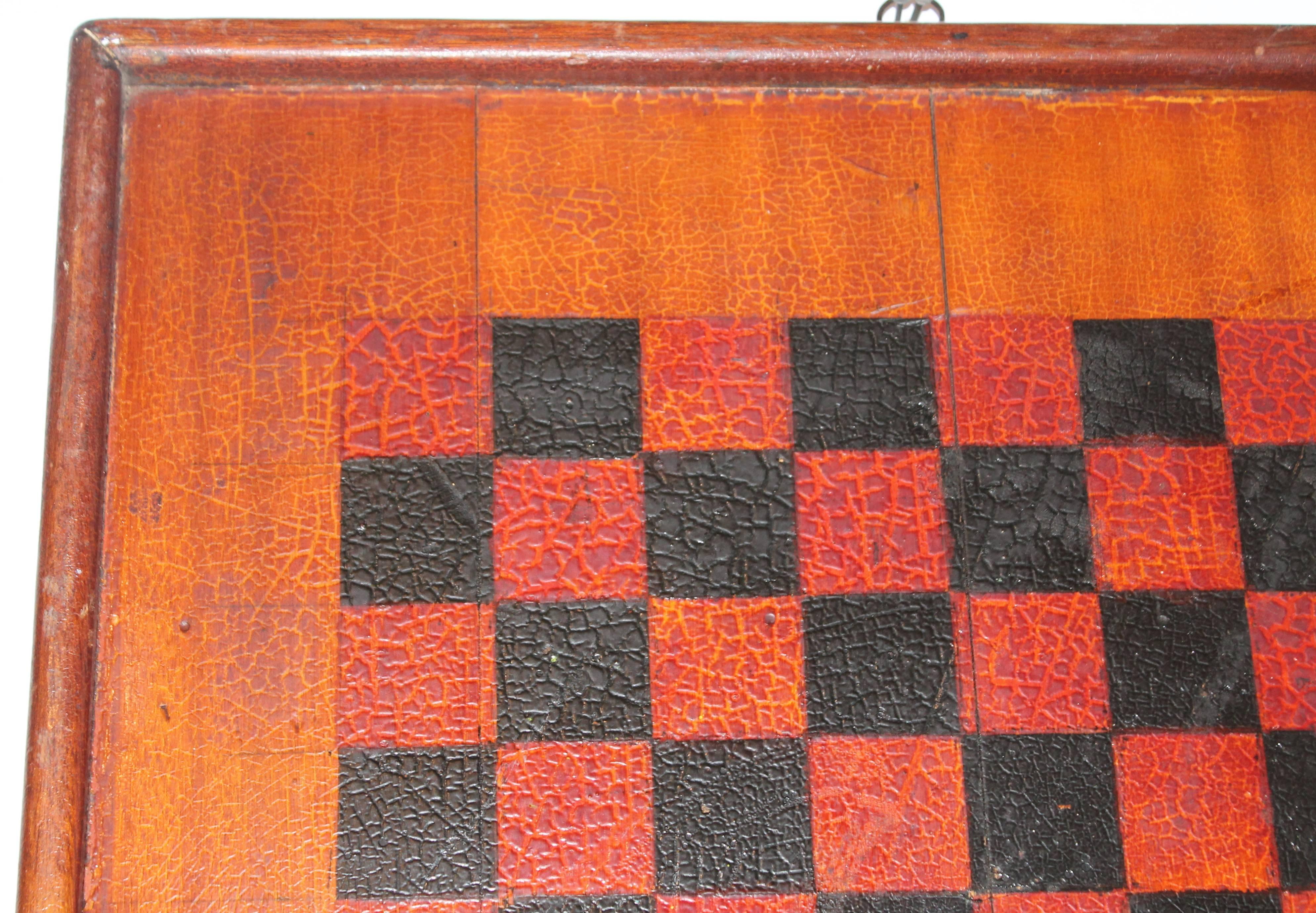 Folky Reversible 19th Century Original Painted Game Board 3