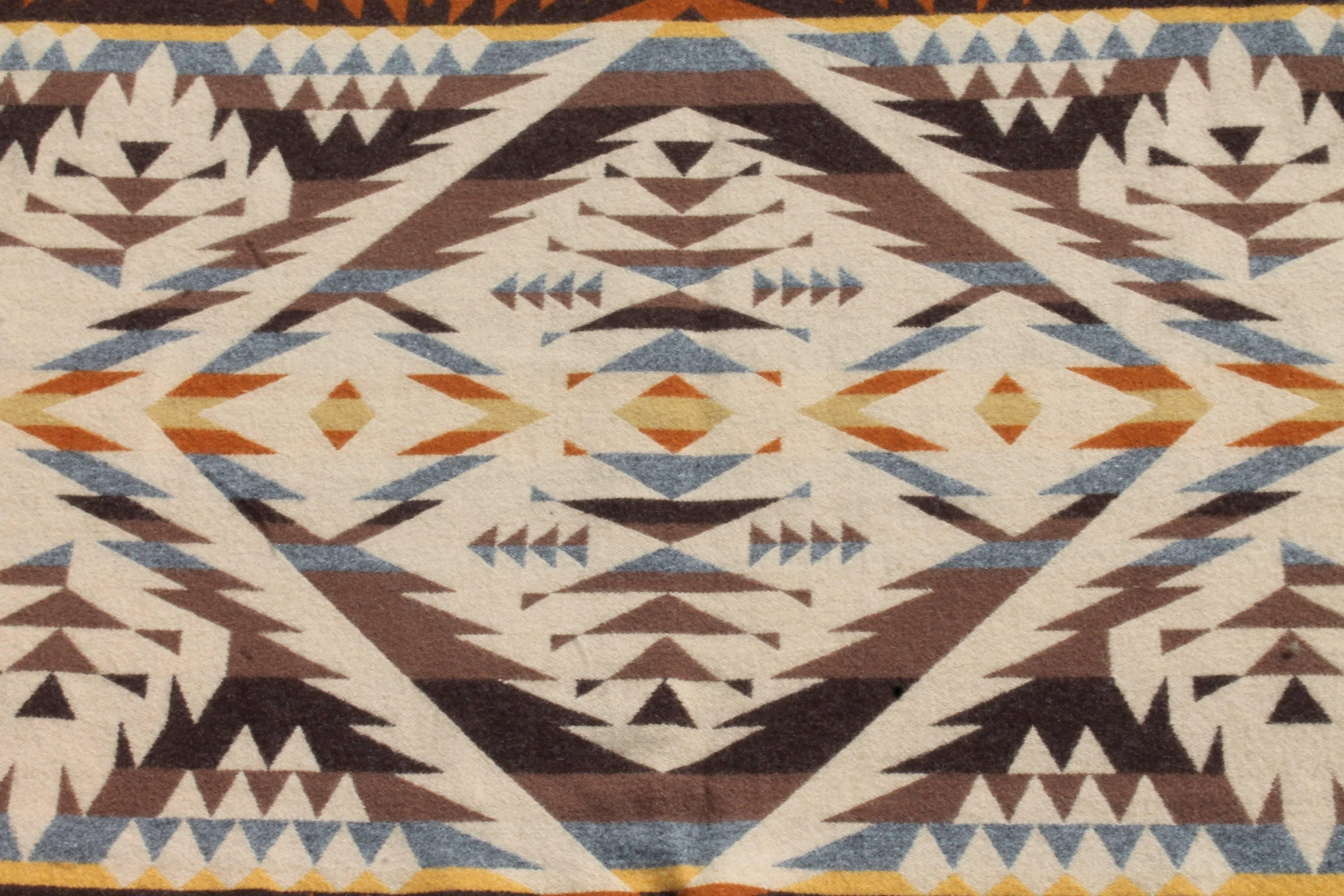 Machine-Made Pendleton Indian Design Camp Trade Blanket