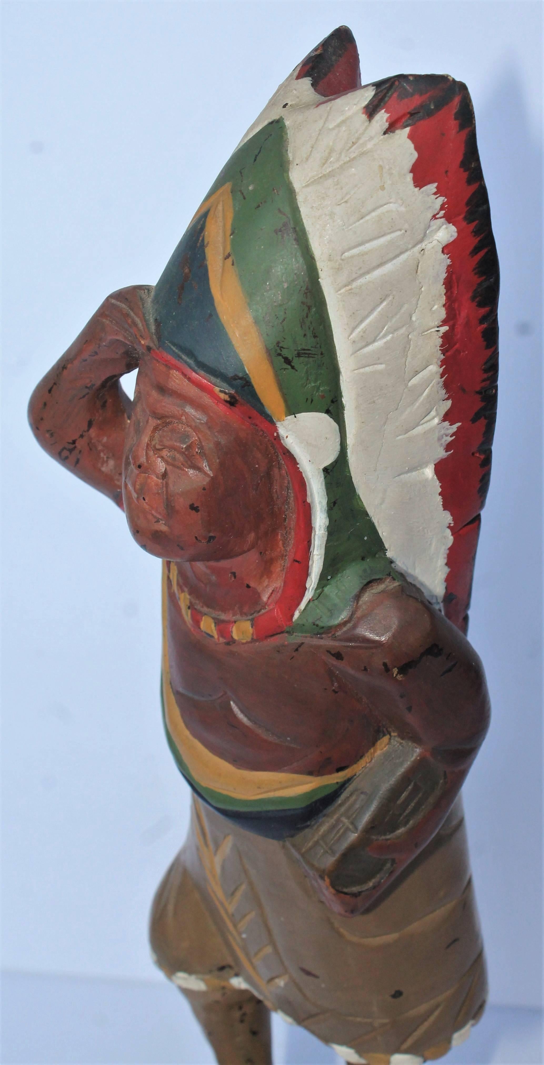 19th Century Original Painted Miniature Indian TOTEM Pole In Excellent Condition In Los Angeles, CA