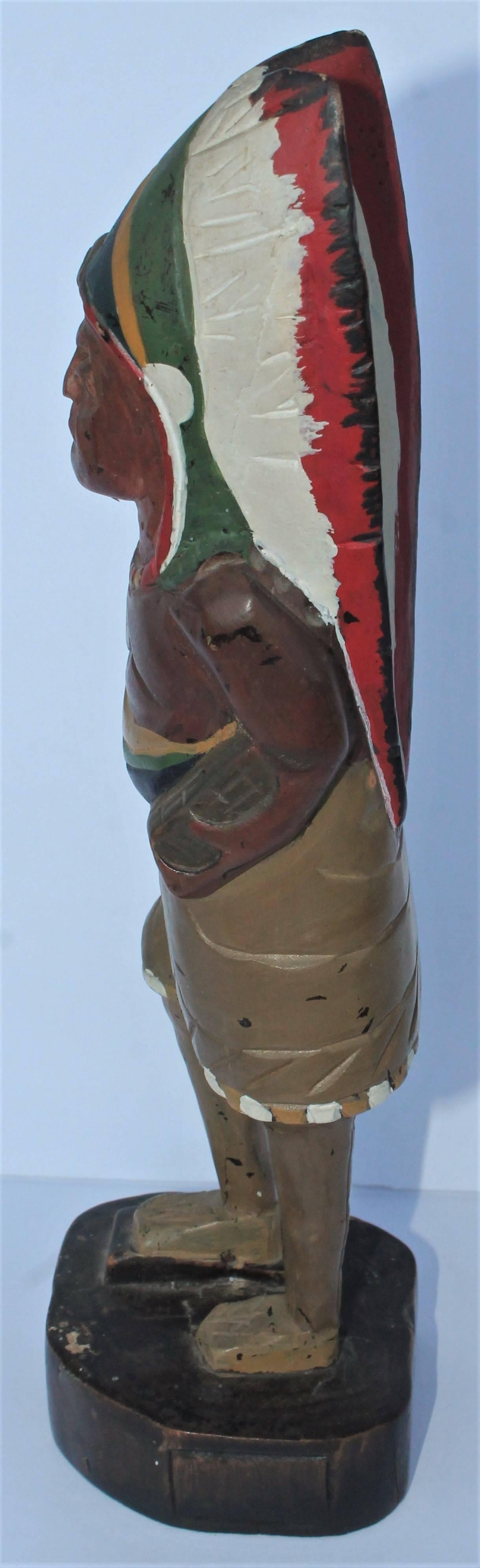 American 19th Century Original Painted Miniature Indian TOTEM Pole