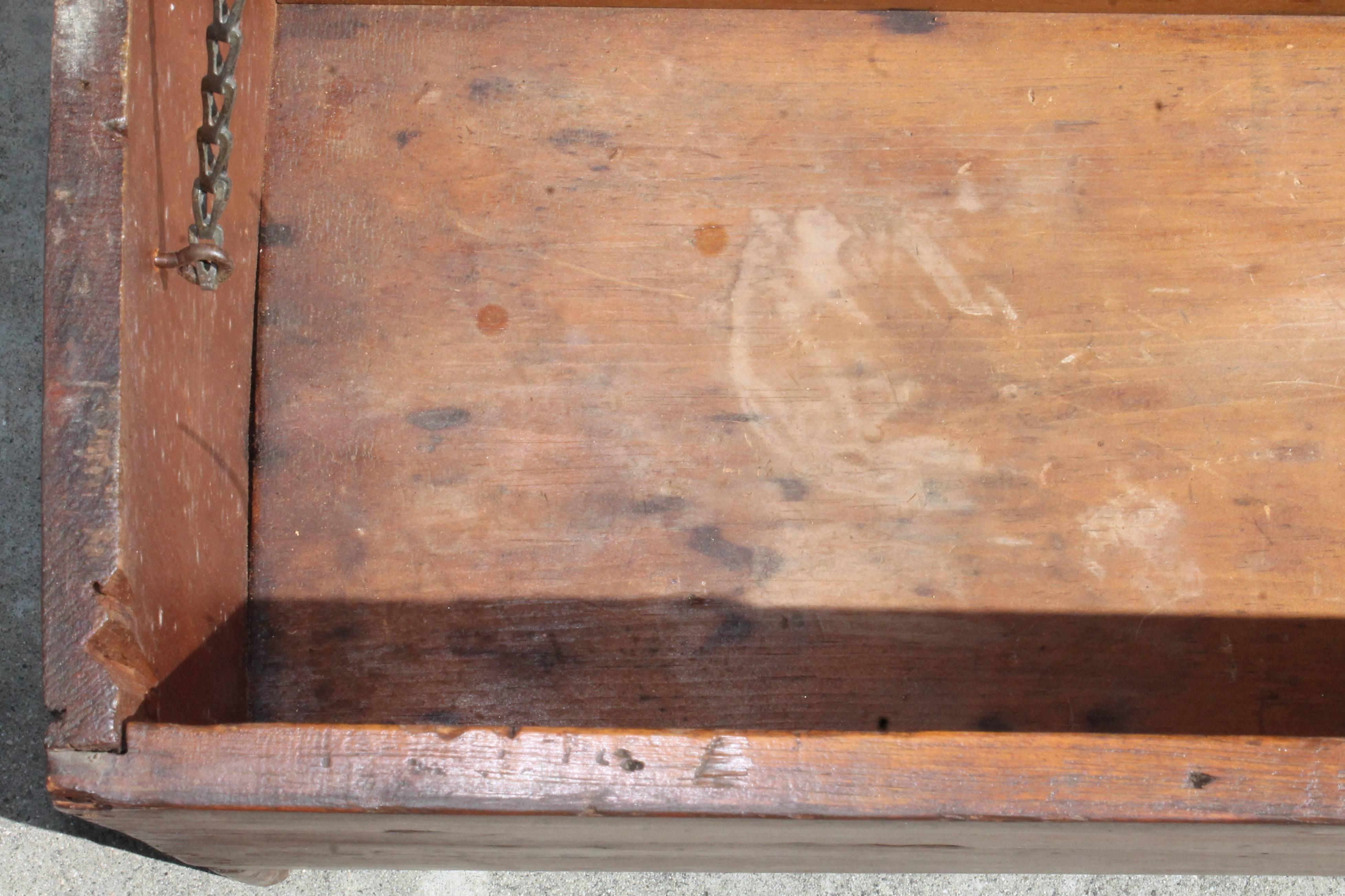 Country Early 18th Century New England Child's Blanket Chest