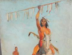 Amazing Oil Painting of Indians on Horseback