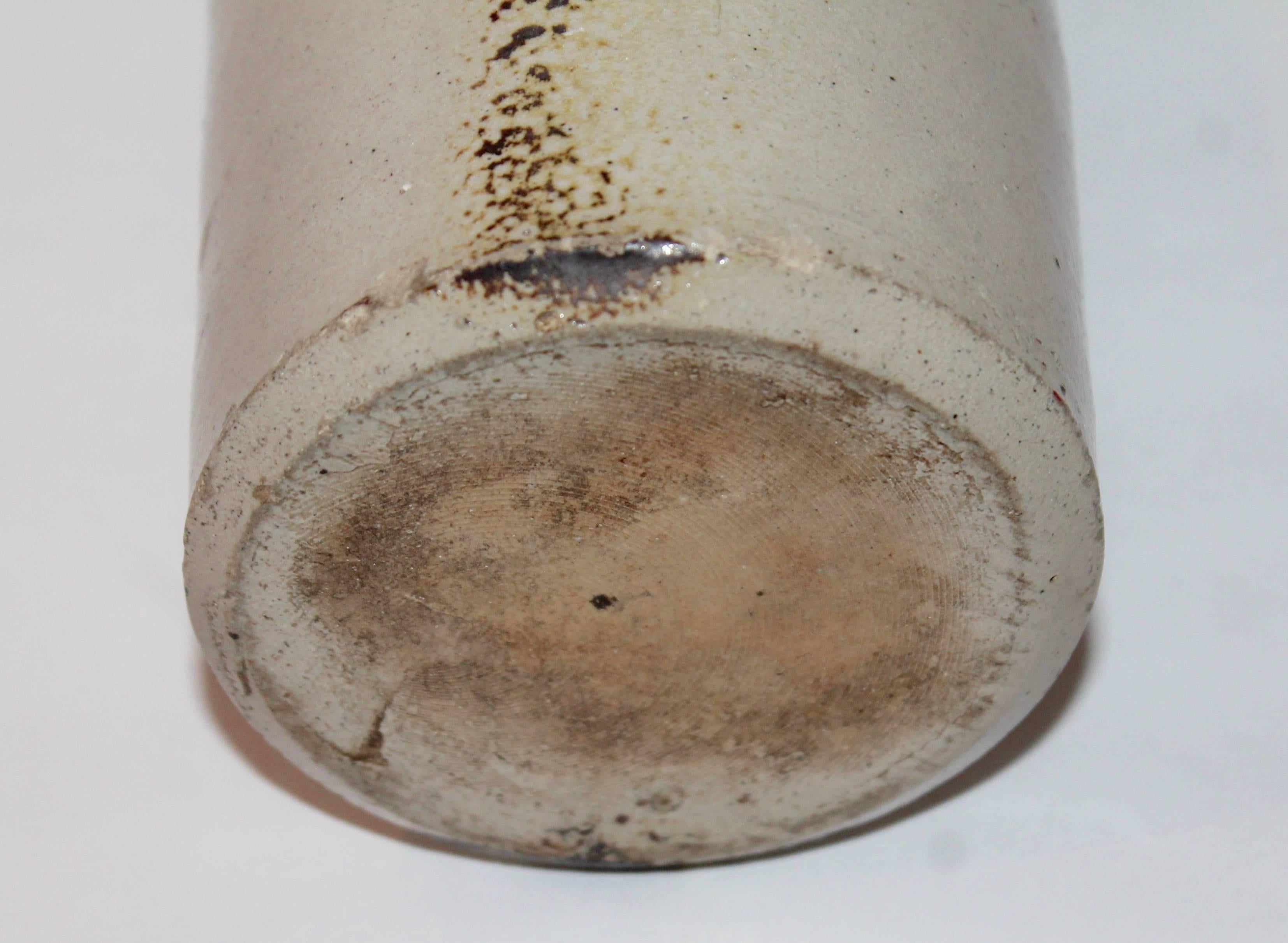 Hand-Crafted 19th Century Smith & Snows Whiteroot Pottery Bitters Bottle, Dated 1873 For Sale