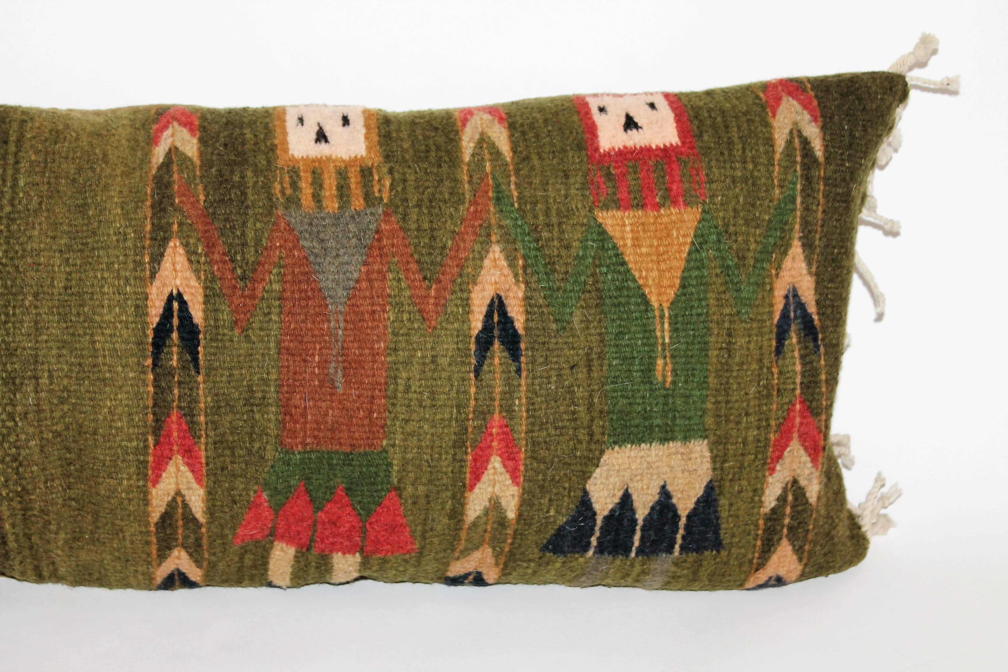 Navajo Monumental Yea Indian Weaving Bolster Pillow