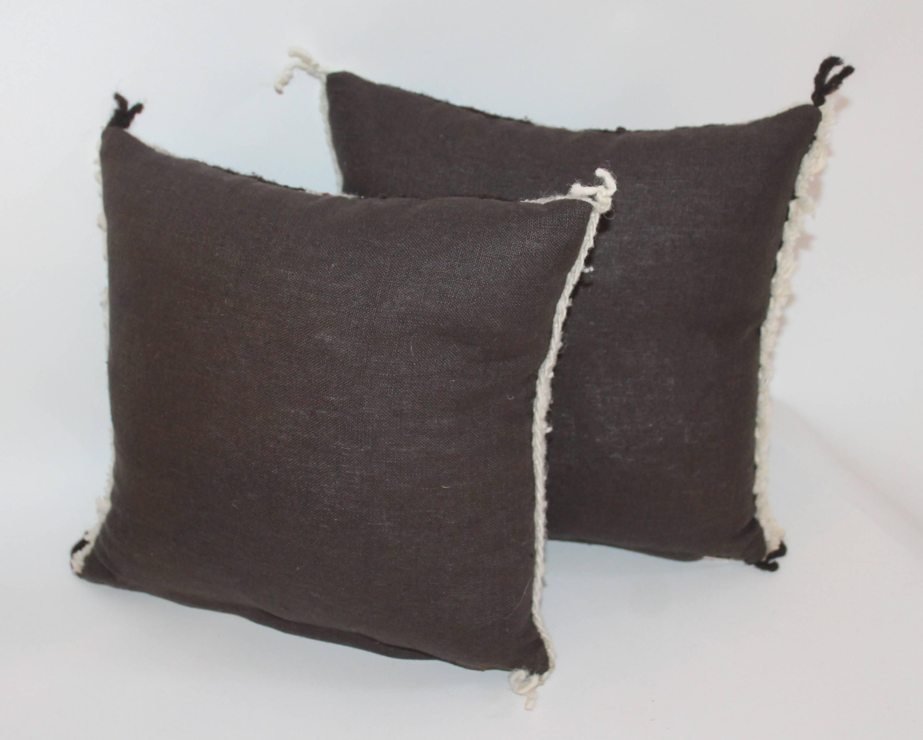 Hand-Woven Set of Five Miniature Navajo Weaving Pillows For Sale