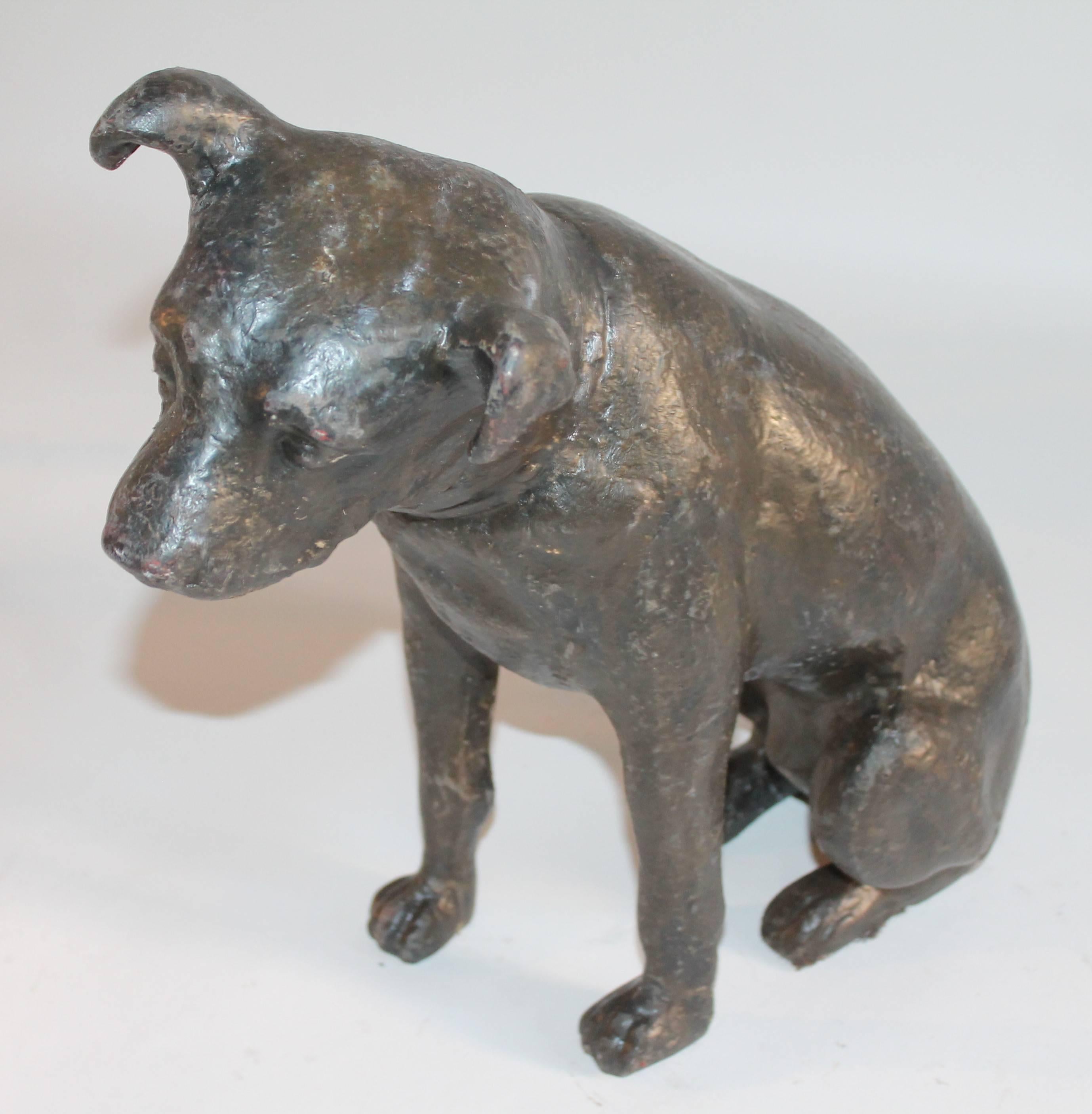 American Monumental Sculpture Cast Iron Painted Dog