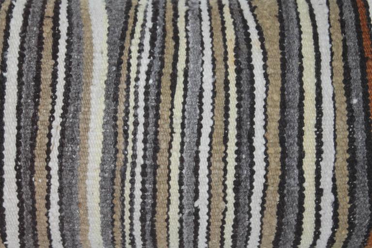 Adirondack Striped Navajo Saddle Blanket Weaving Bolster Pillow For Sale