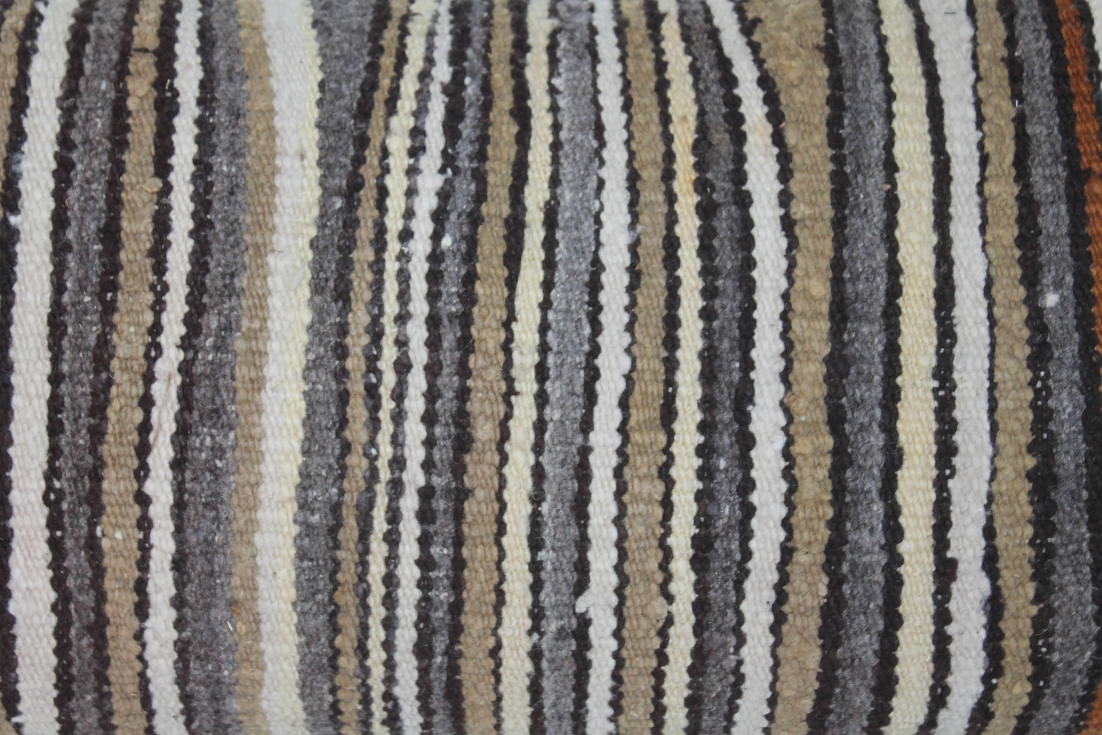 Adirondack Striped Navajo Saddle Blanket Weaving Bolster Pillow