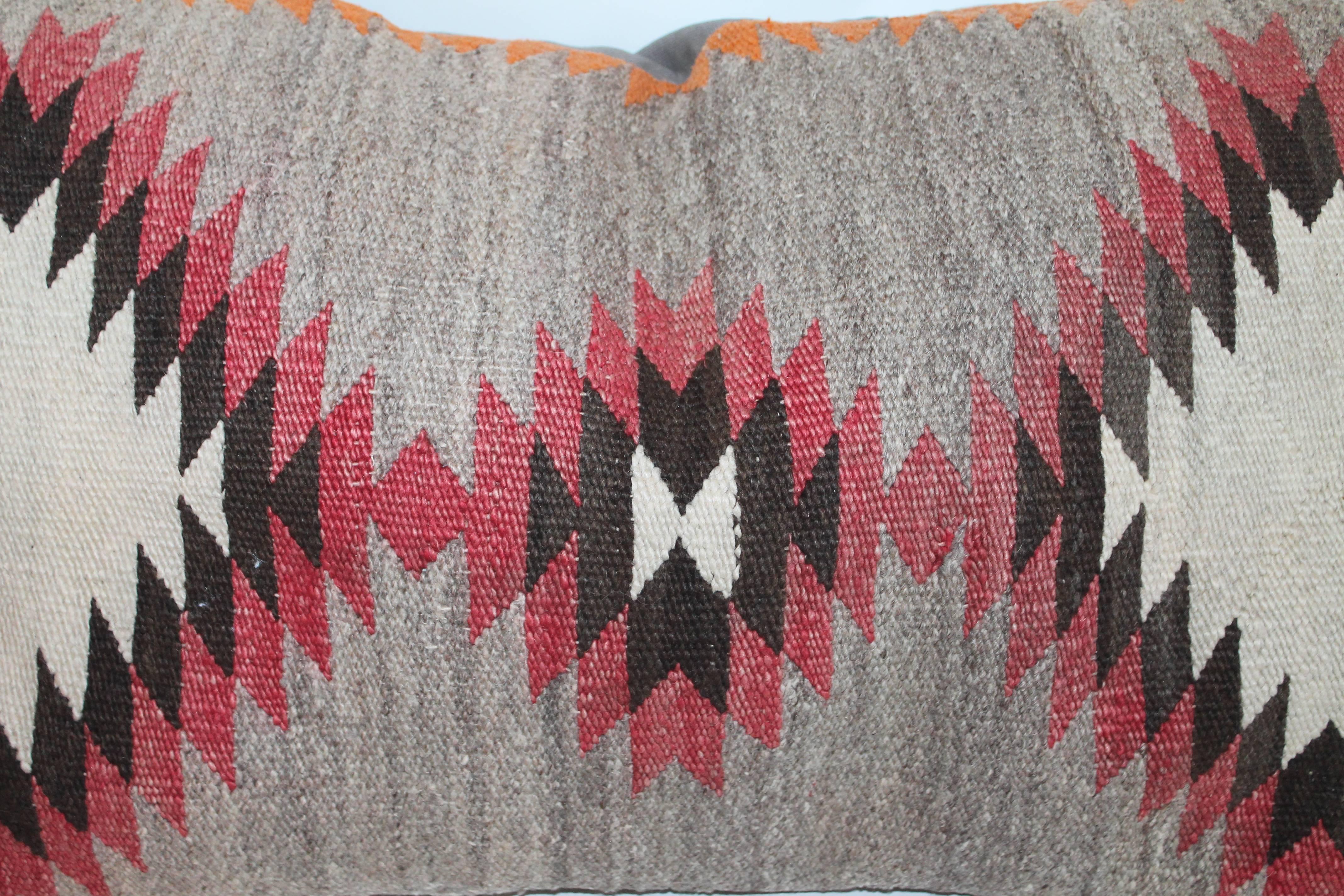 American Monumental Saddle Blanket Navajo Weaving Pillow