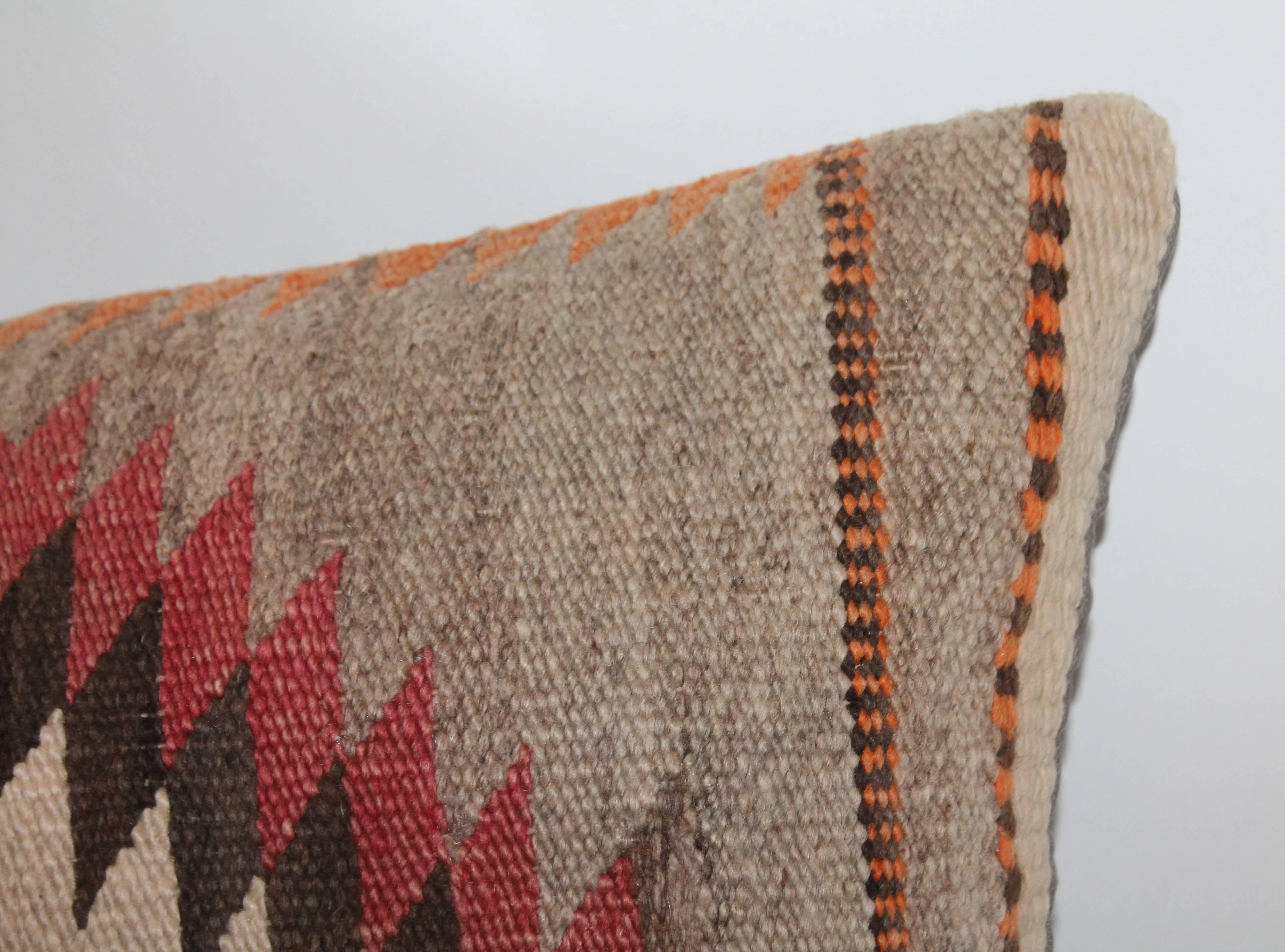 Hand-Woven Monumental Saddle Blanket Navajo Weaving Pillow