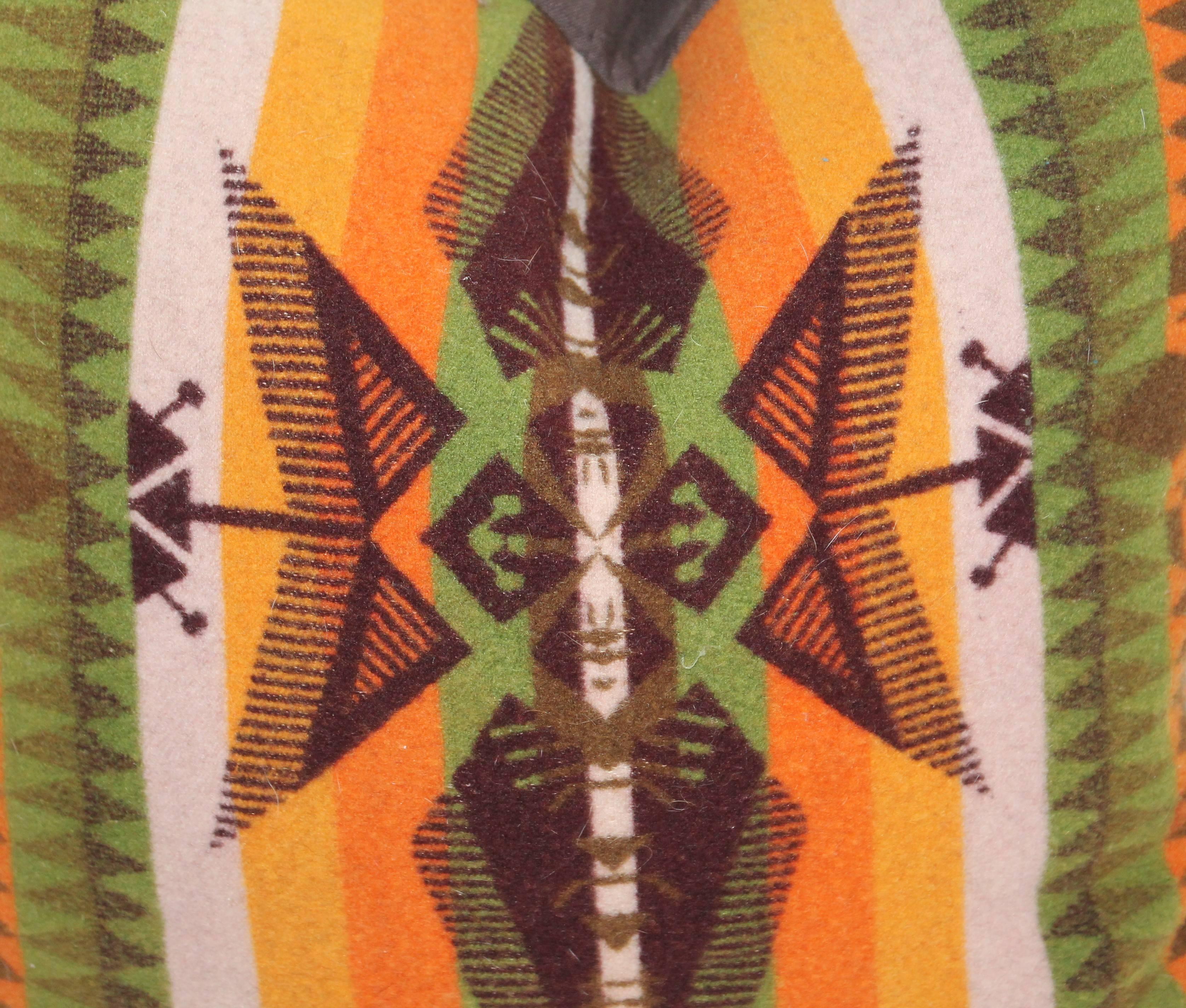 American Pair of Vintage Pendleton Indian Design Camp Blanket Pillows