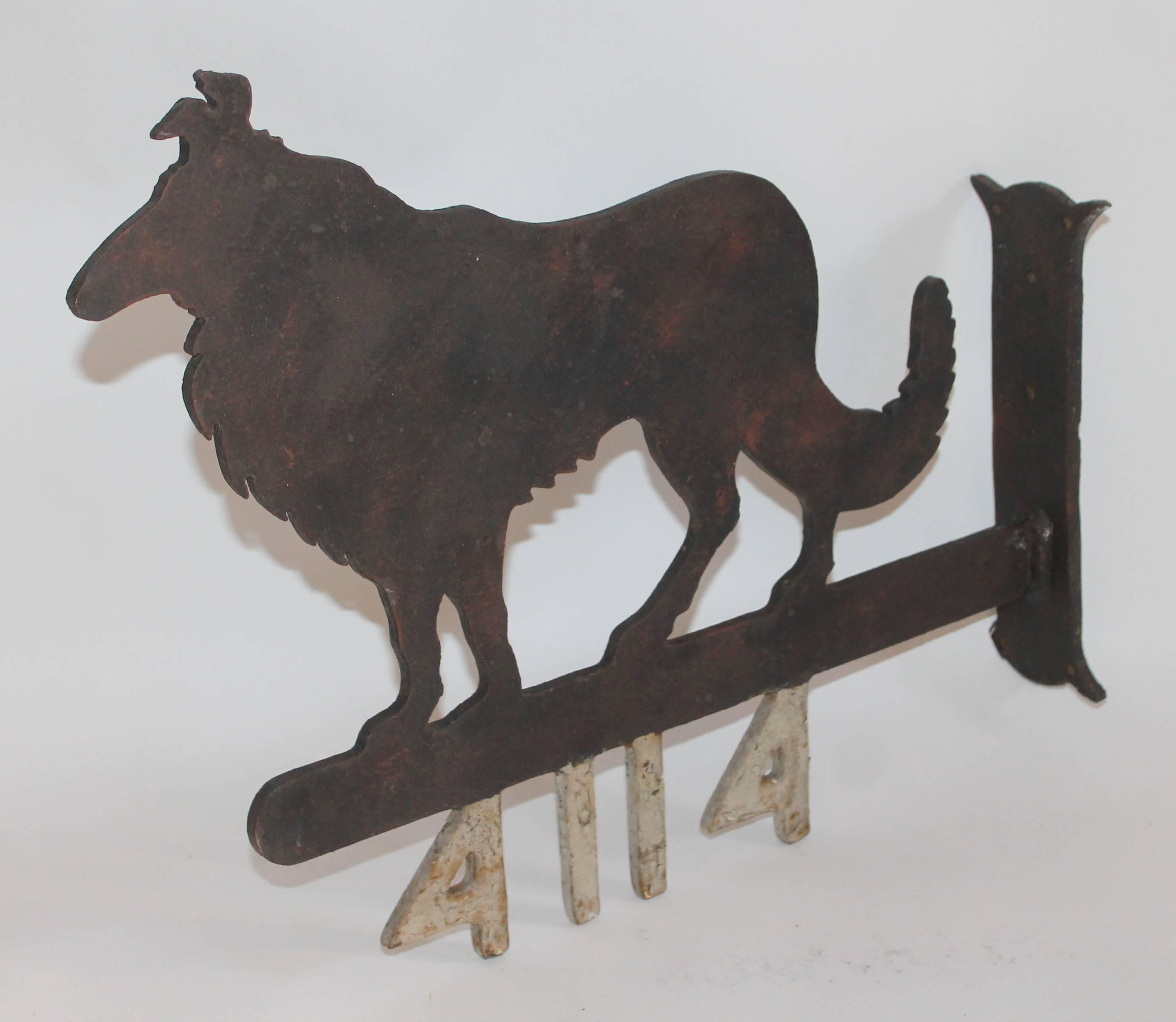 Folk Art 19th Century Cast Iron Dog Sign from a Farm in Pennsylvania