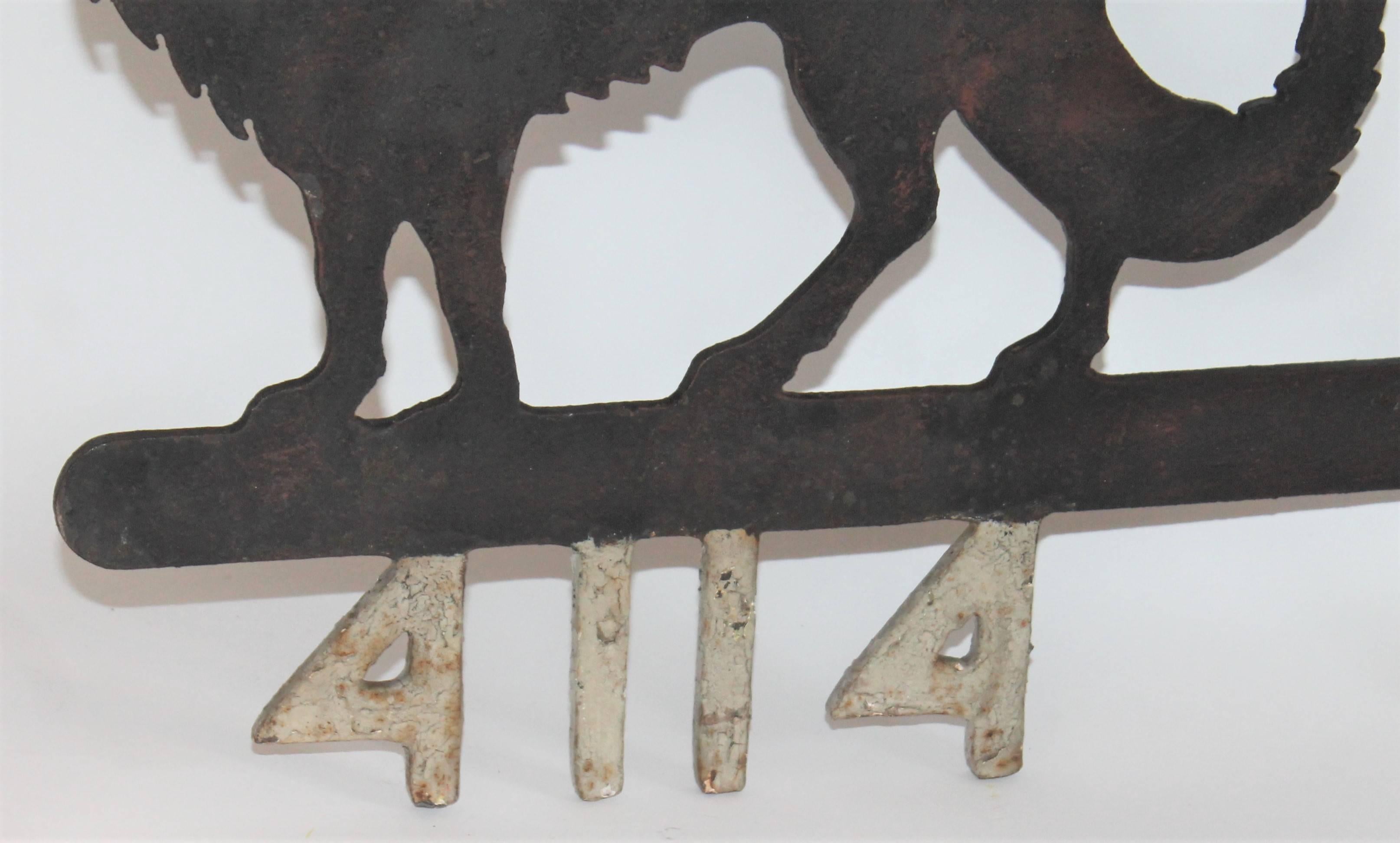 Hand-Crafted 19th Century Cast Iron Dog Sign from a Farm in Pennsylvania