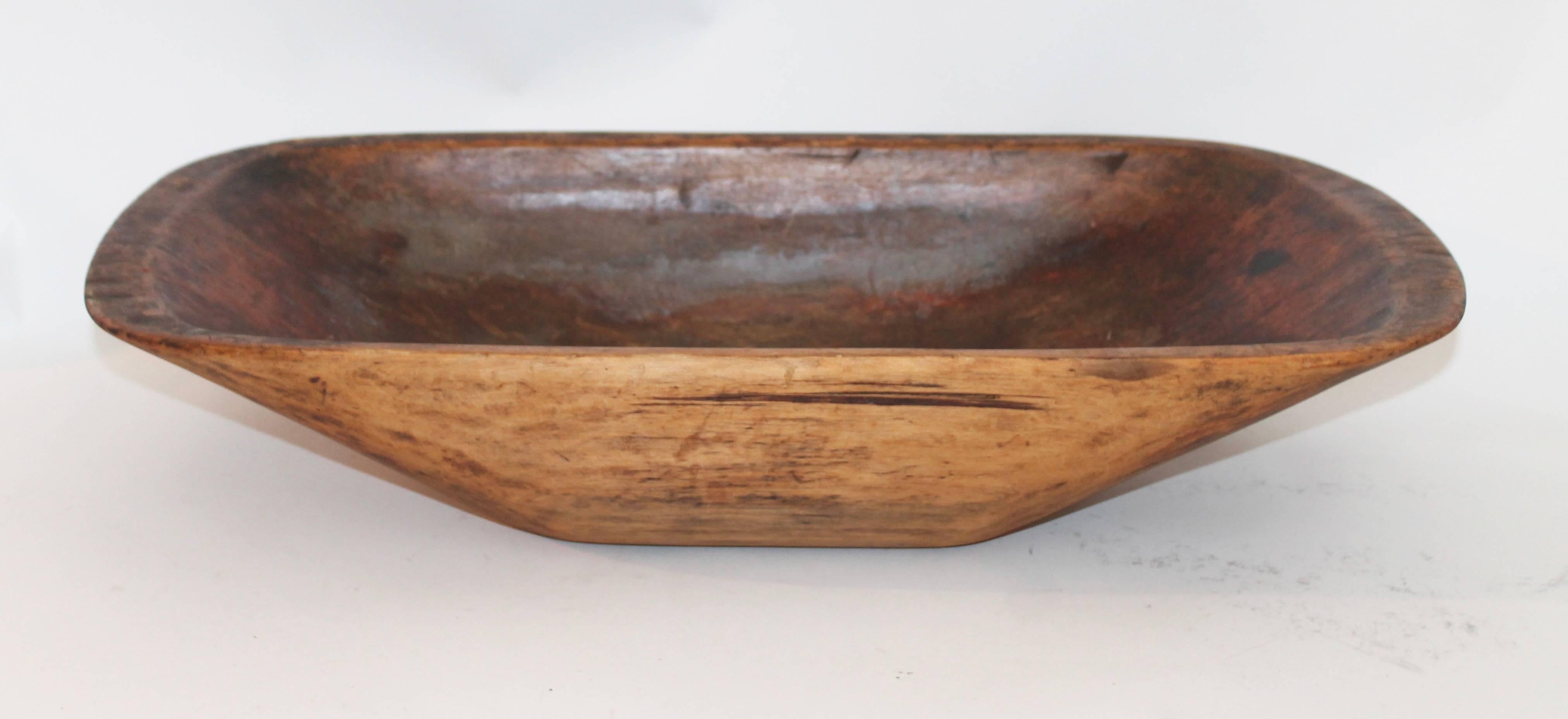 Folk Art Early 19th Century New England Carved Dough Bowl