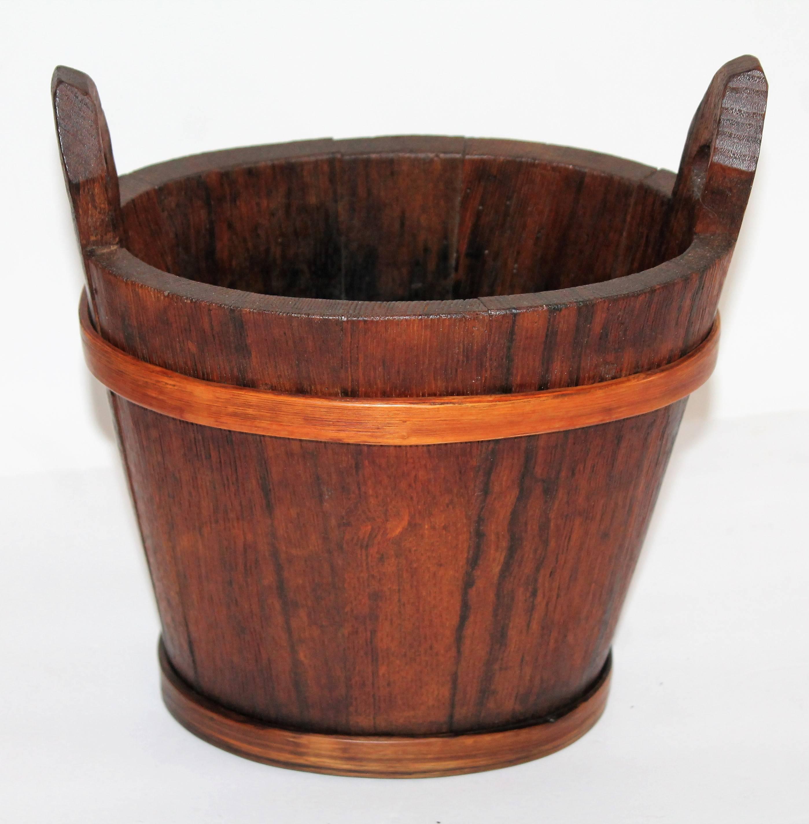 Country Hand Carved 19th Century Double Handled Bucket