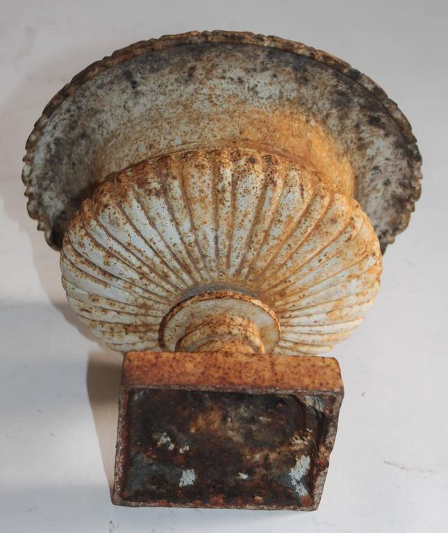 19th Century Diminutive Original White Painted Tabletop Urn For Sale at