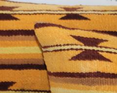 Pair of Mustard and Brown Navajo Indian Weaving