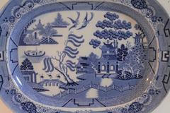 19th Century Staffordshire Blue Willow Platter