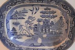 19th Century Staffordshire Blue Willow Platter