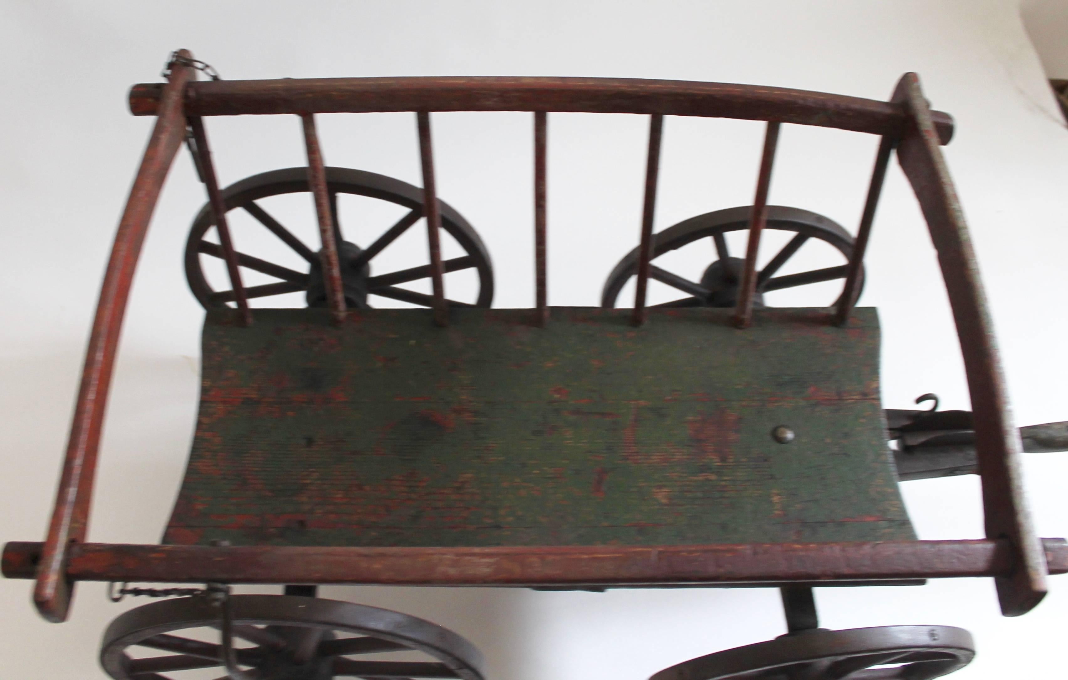 antique red wagon