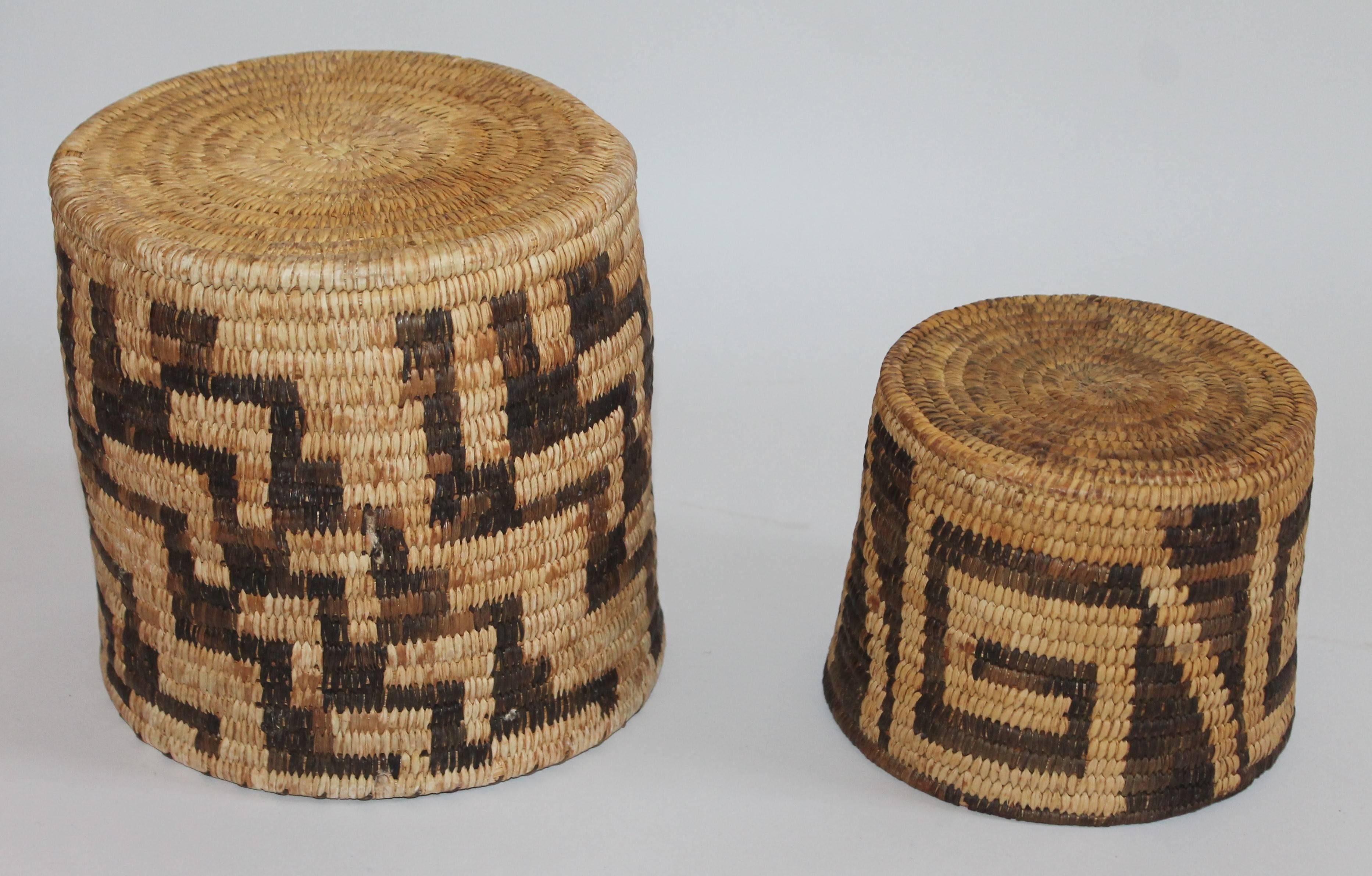 American Two Papago Indian Baskets