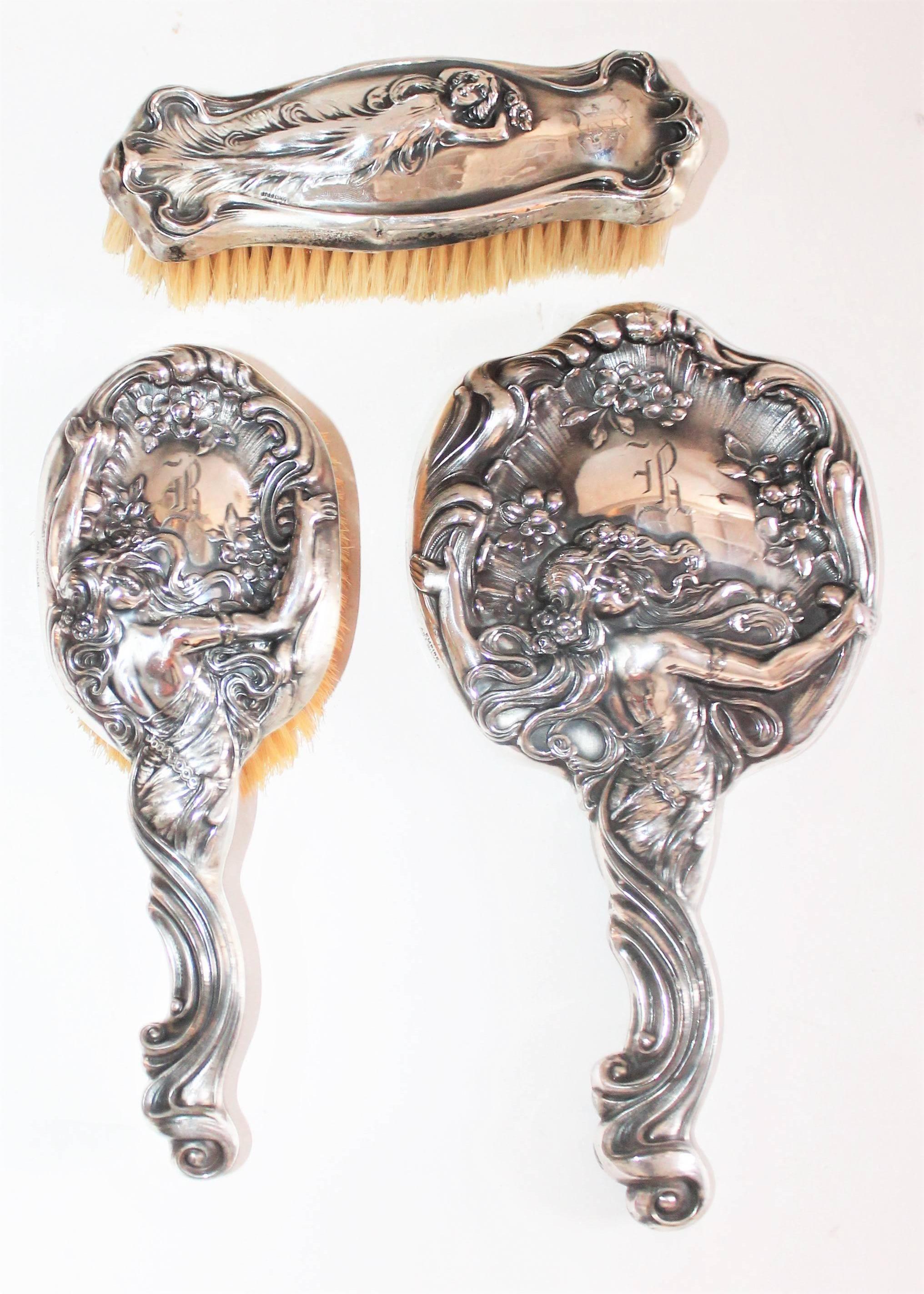 brush comb mirror set