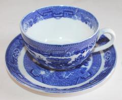 19th Century 37 Piece Allerton's Blue Willow Serving Set