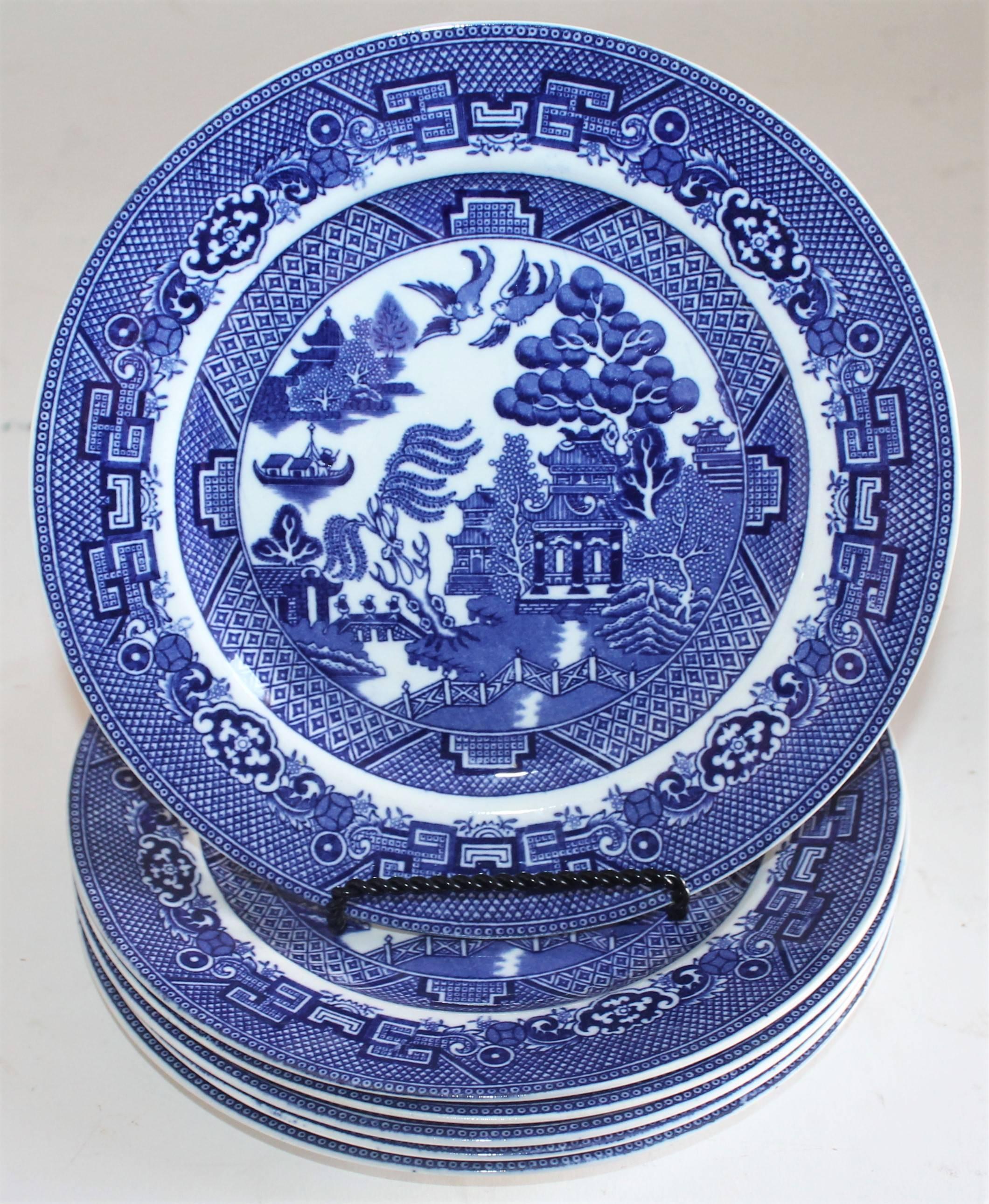 English 19th Century 37 Piece Allerton's Blue Willow Serving Set