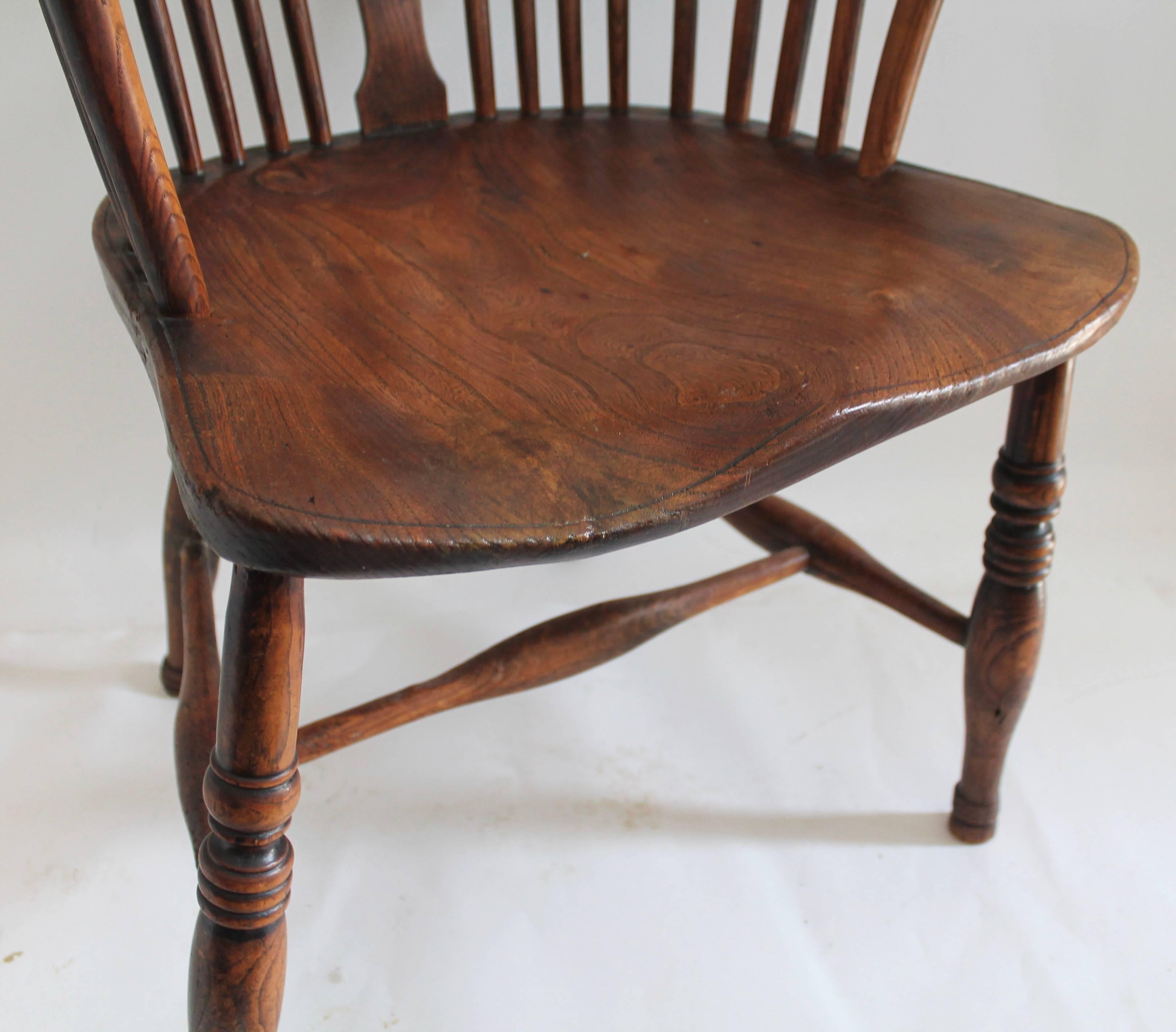 Adirondack Early 19th Century English Windsor Chair with Star Back Splash
