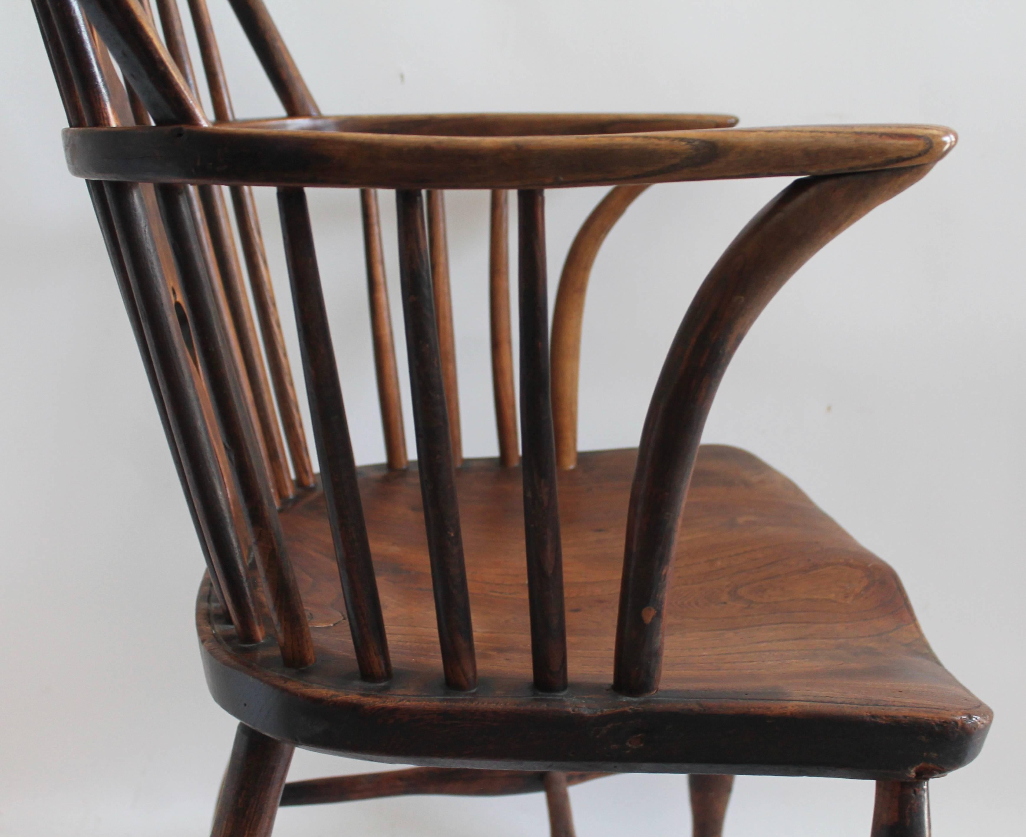Hickory Early 19th Century English Windsor Chair with Star Back Splash