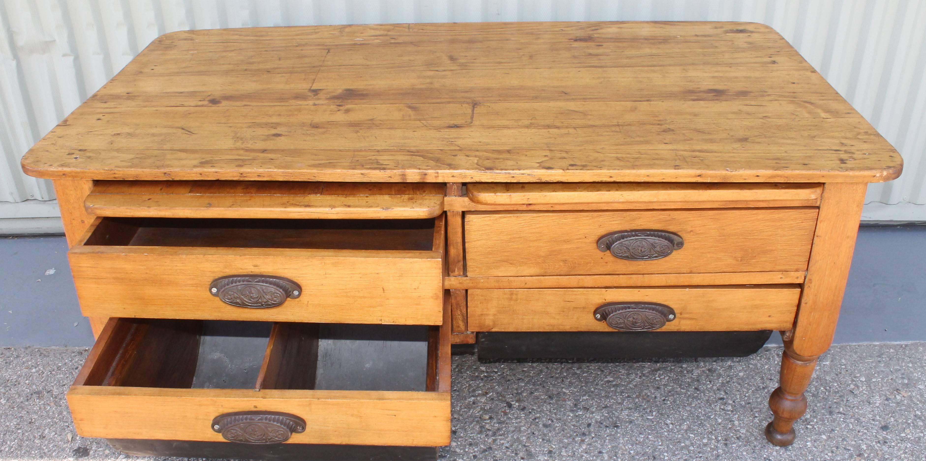 Country 19th Century Coffee Table with Drawers