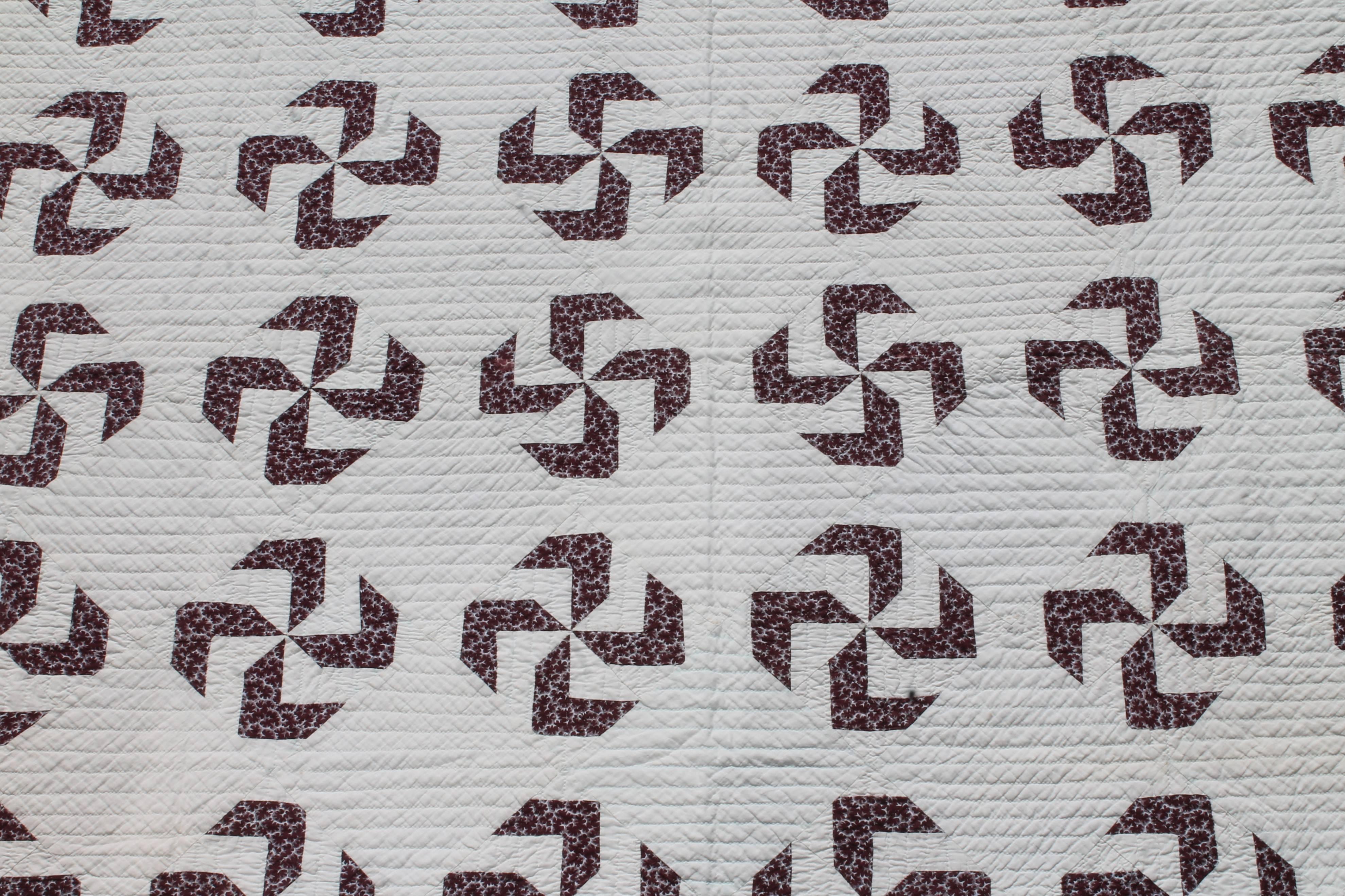 Adirondack 19th Century Fly Foot or Whirling Logs Pattern Quilt