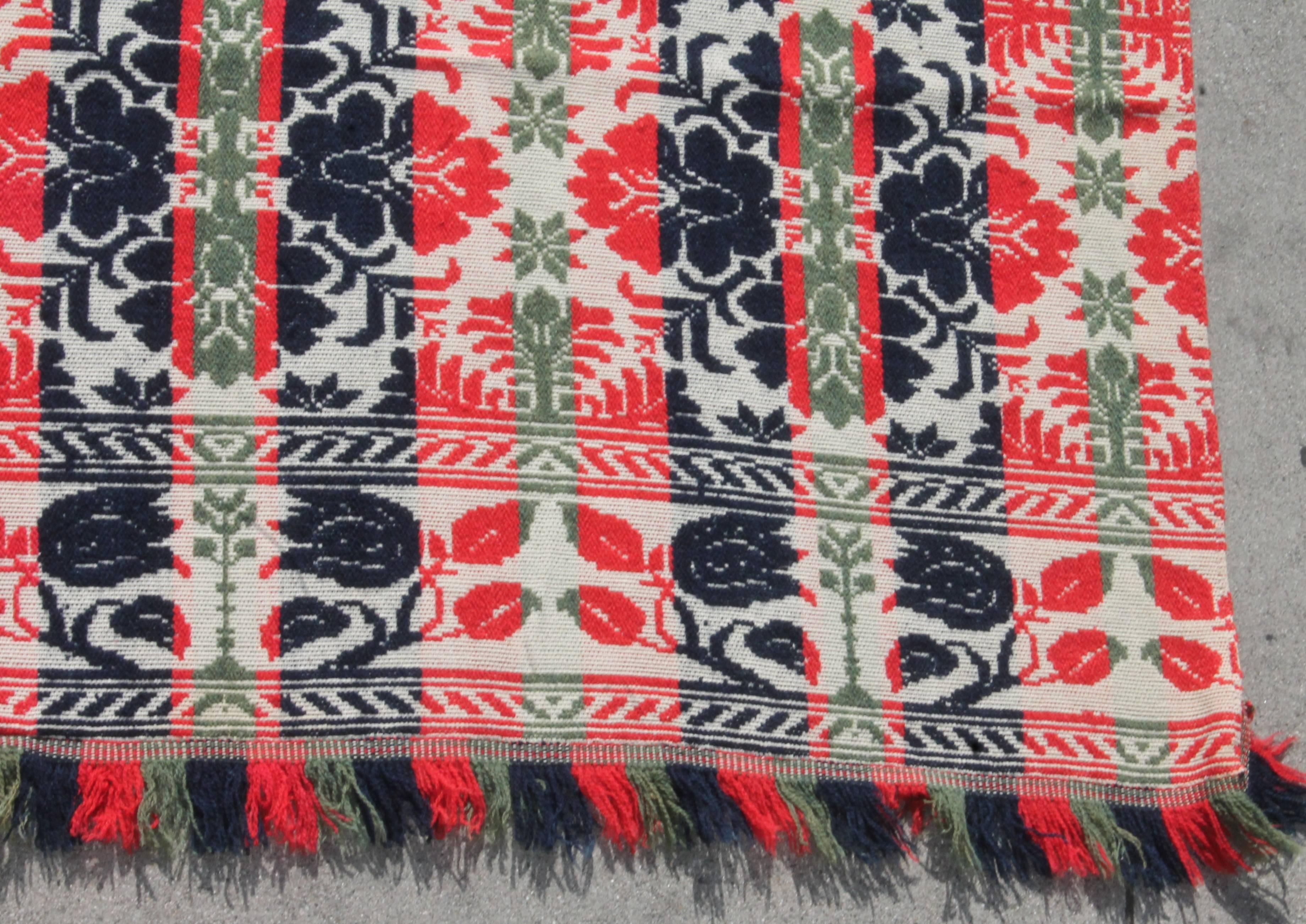 Wool Coverlet Made by C.Wiand/Allentown , Pennsylvania Sarah Anne Kline