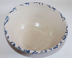 19th Century Sponge Ware Pottery Bowl