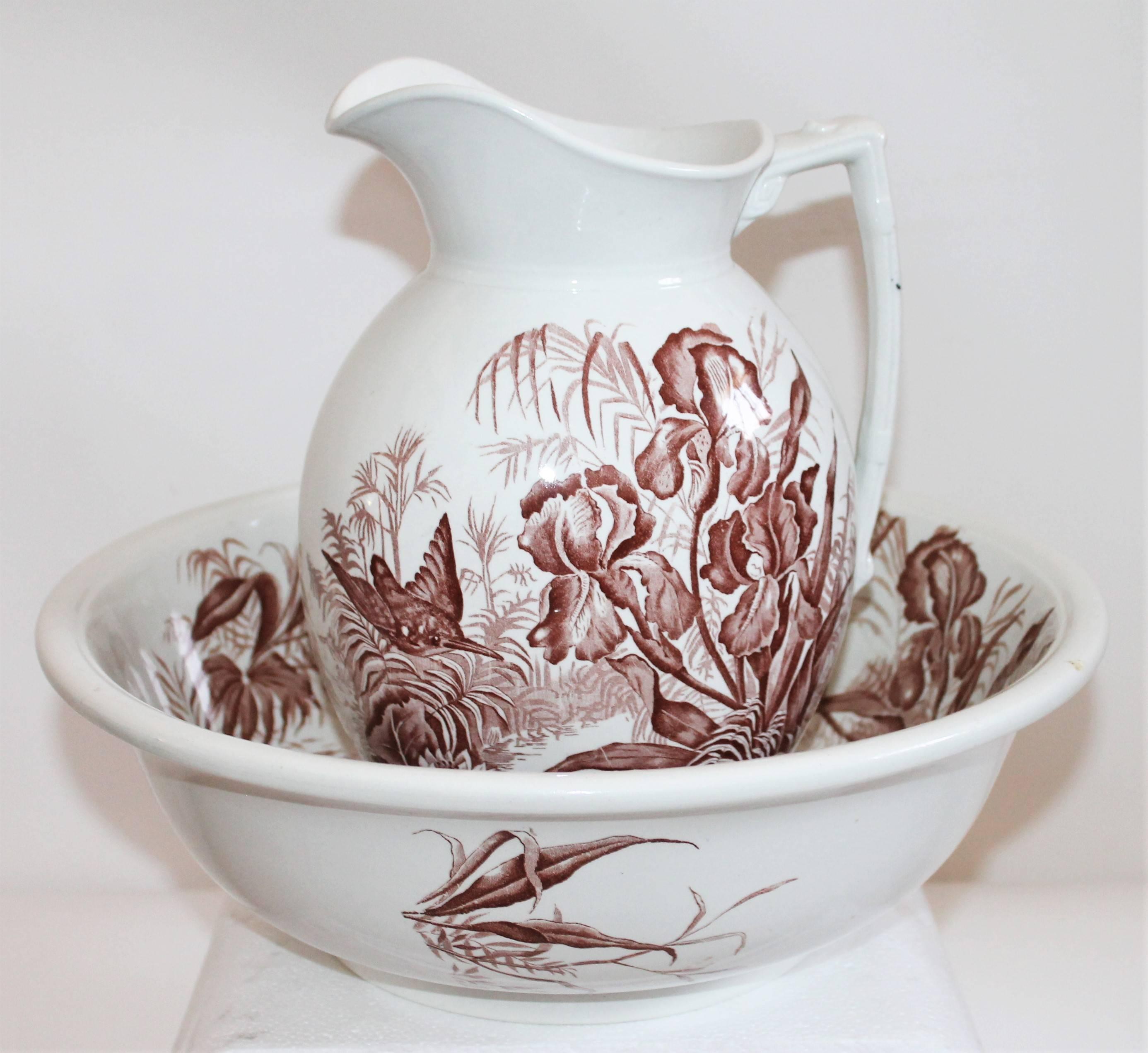 ironstone wash basin and pitcher
