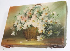 Signed Floral Miniature Oil Painting
