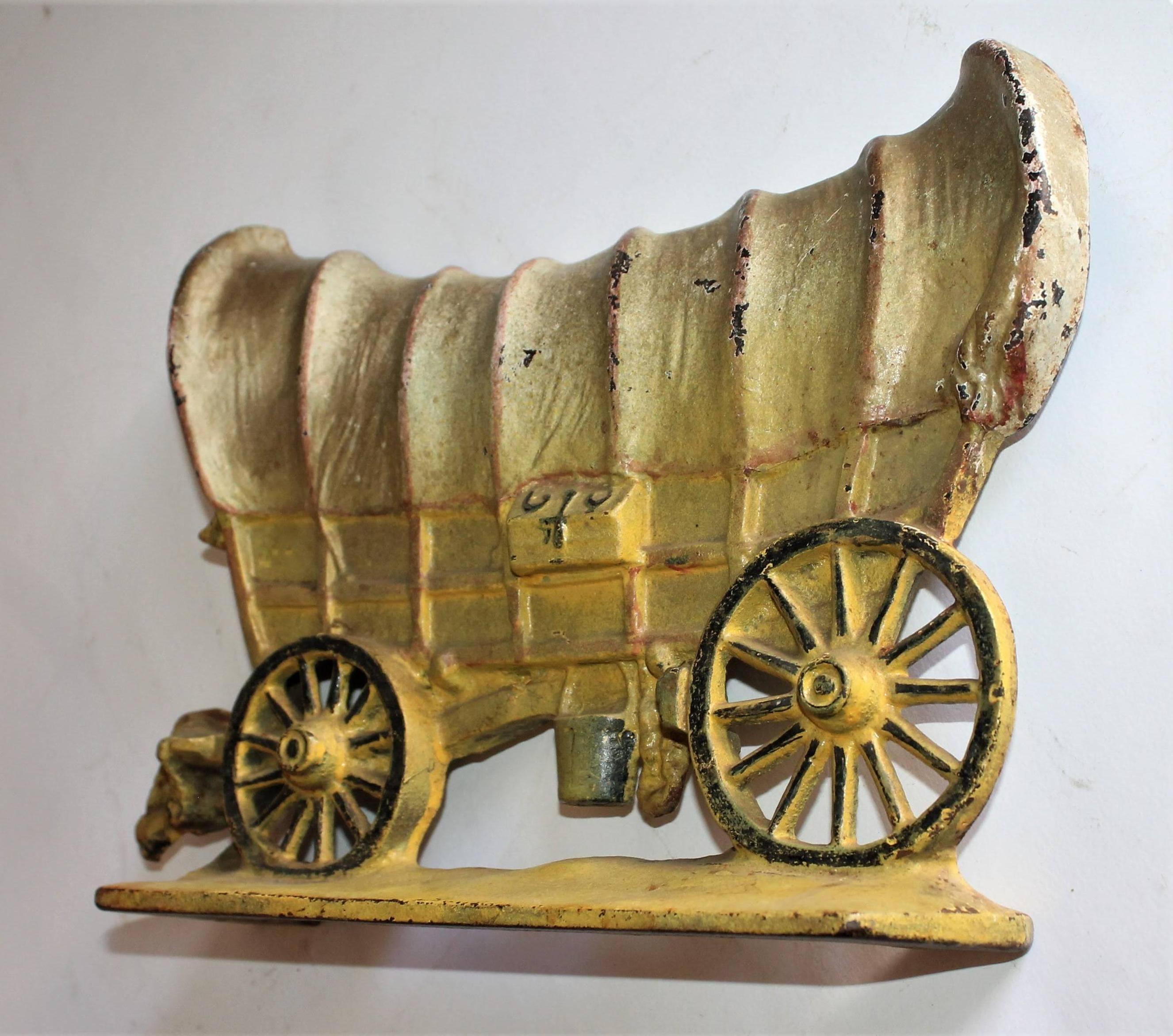 Hand-Crafted Iron Stage Coach in Original Painted Surface Doorstop