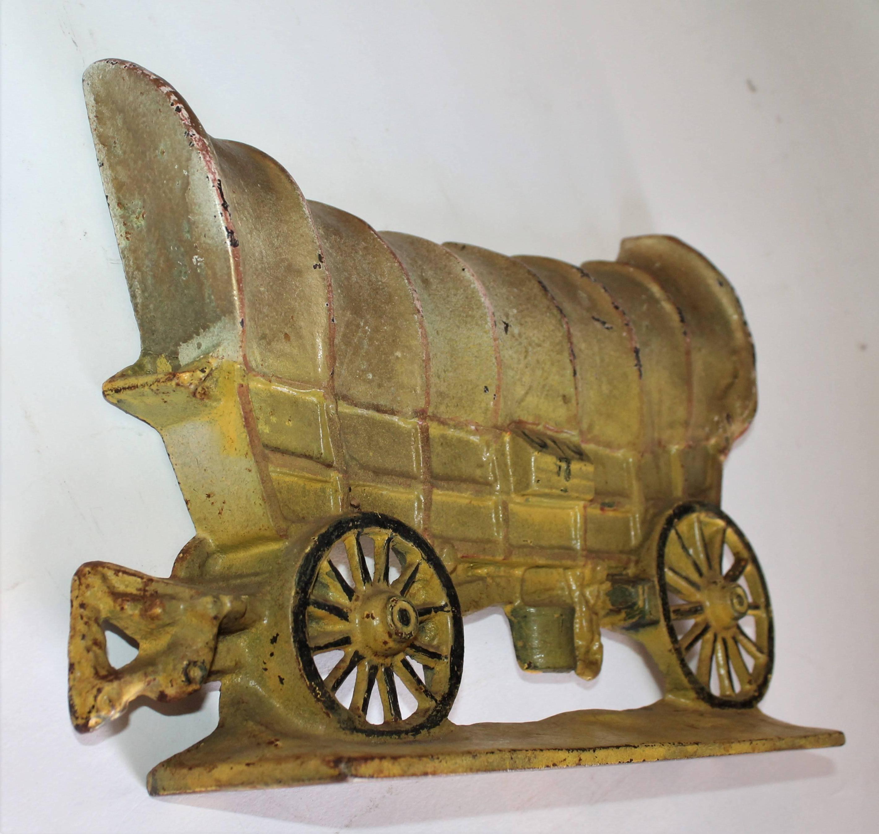 American Iron Stage Coach in Original Painted Surface Doorstop