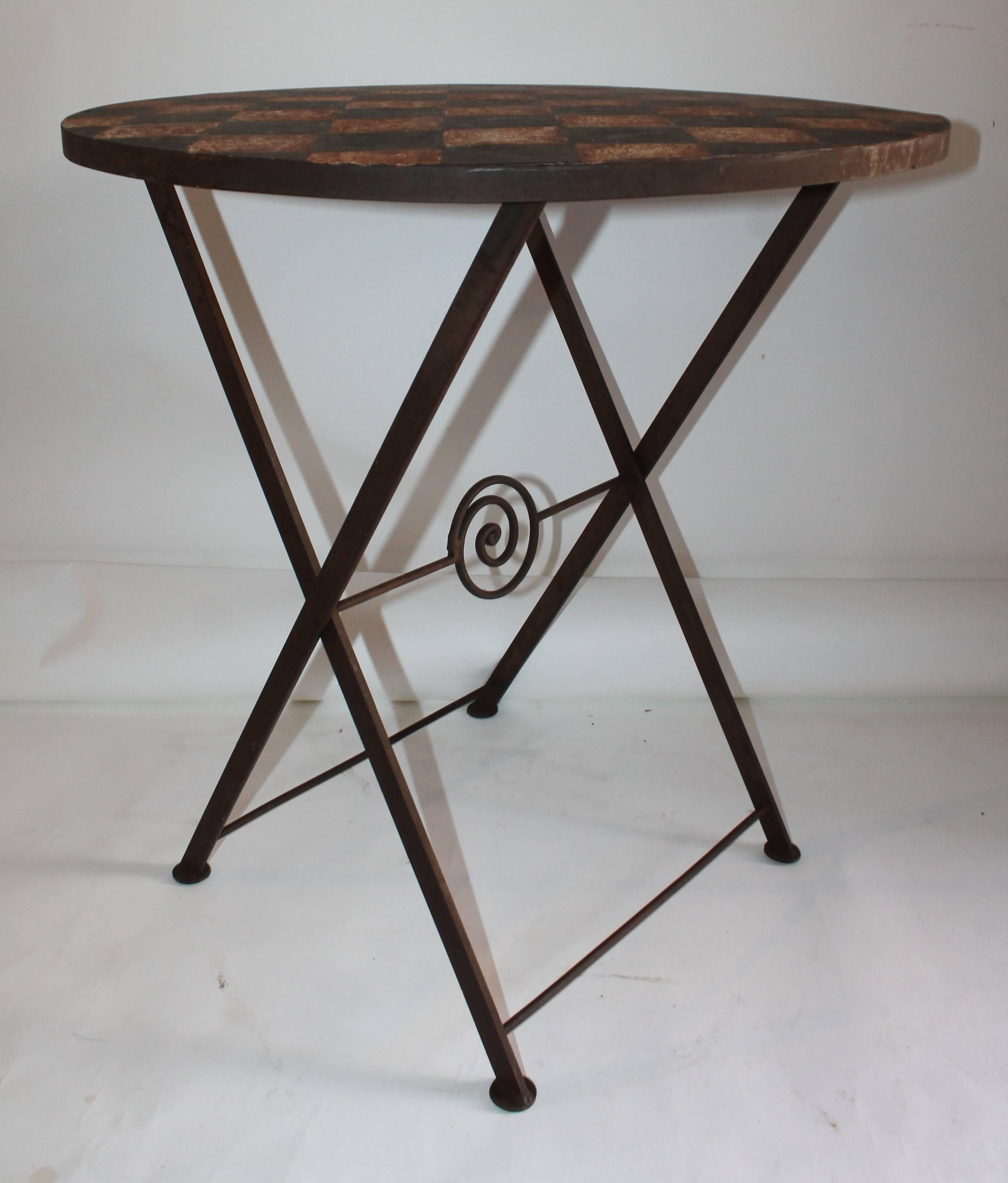 Country 20th Century Painted Metal Patio / Garden Table