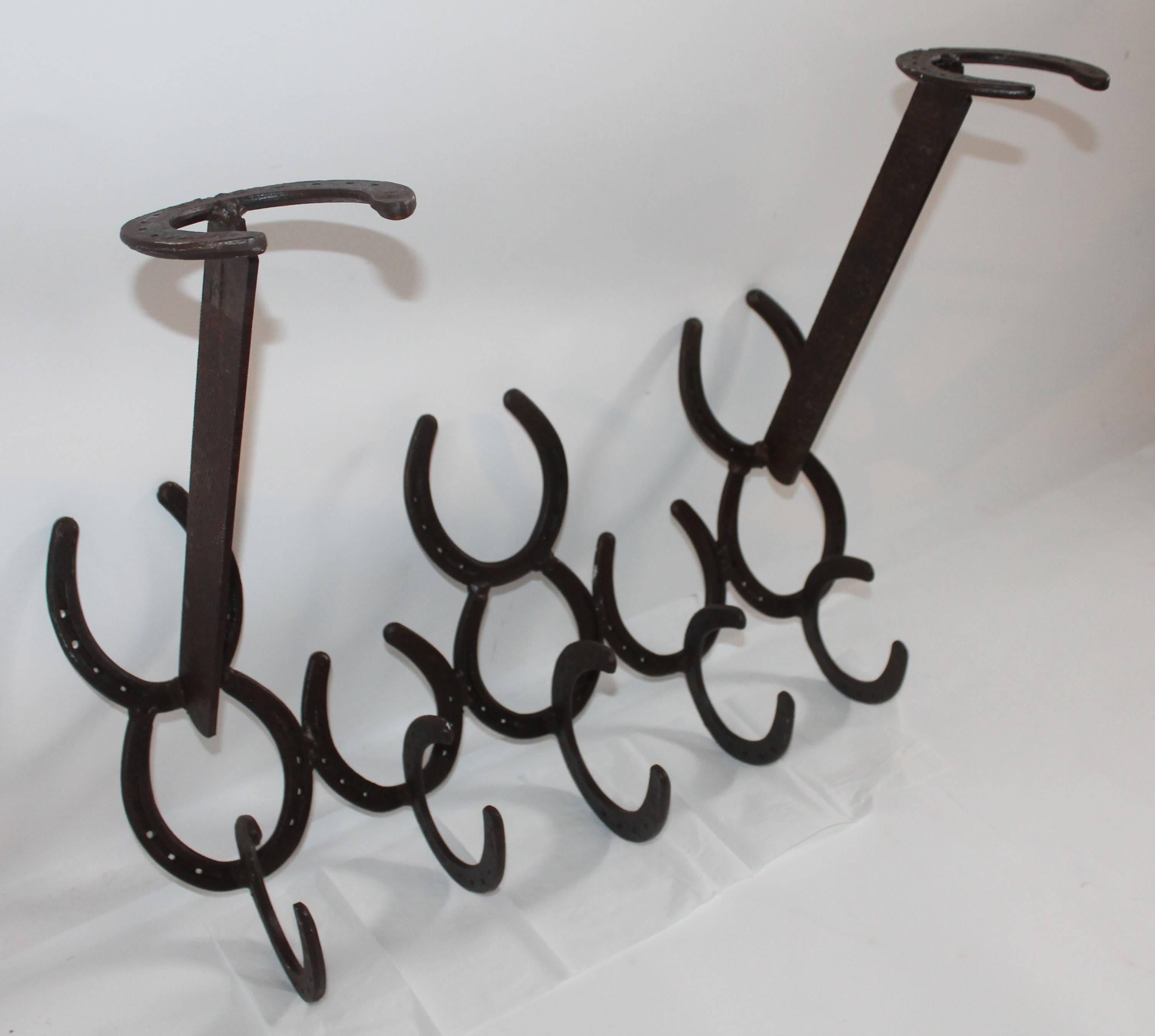 Hand-Crafted Horse Shoe Coat and Hat Rack